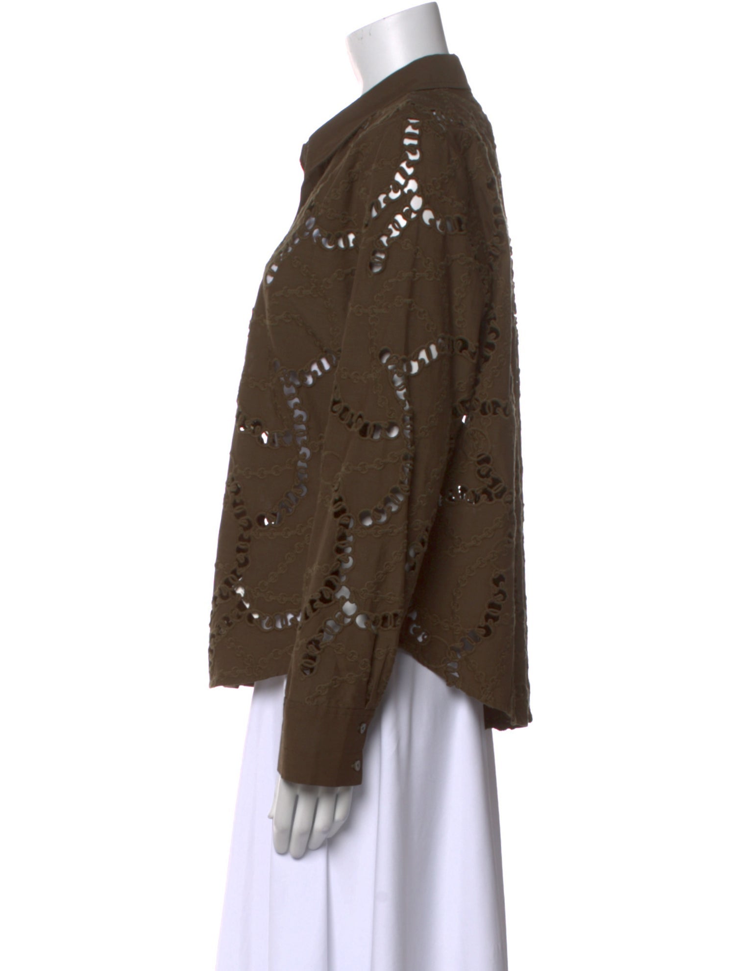 L'Agence Printed Long Sleeve Button-Up Top