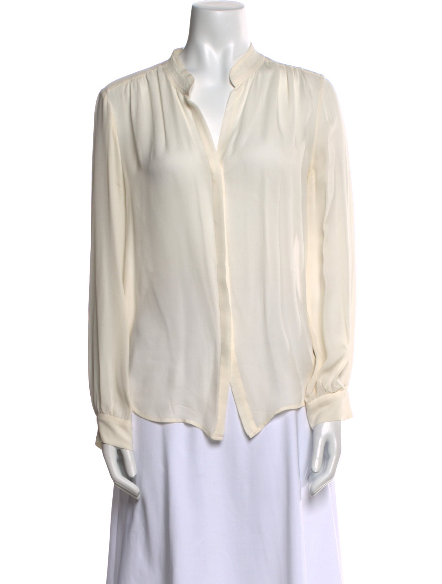 L'Agence Silk V-Neck Blouse