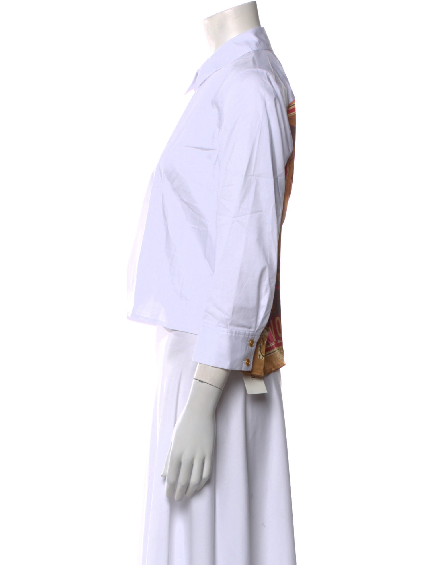 L'Agence Three-Quarter Sleeve Crop Top