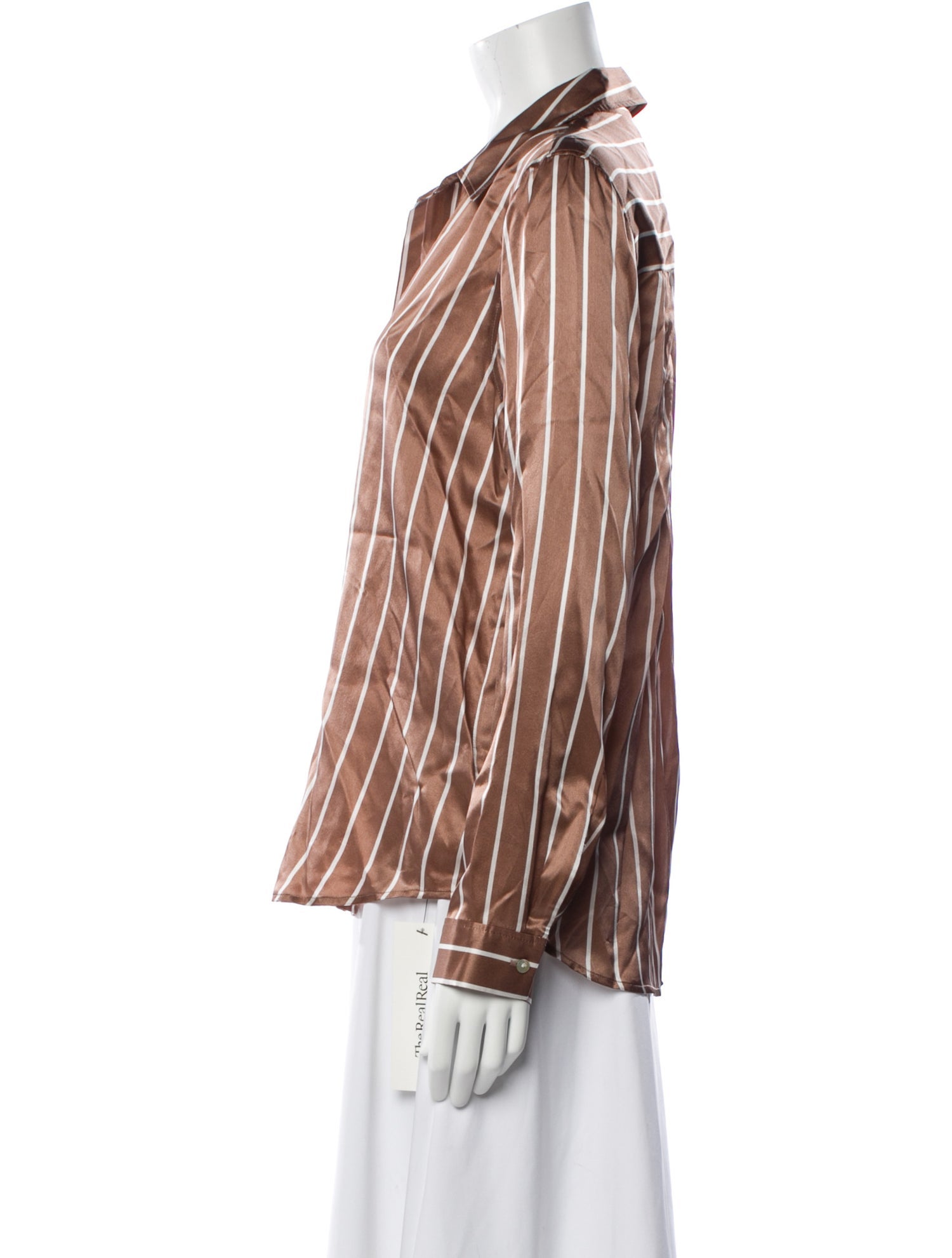 L'Agence Silk Printed Button-Up Top