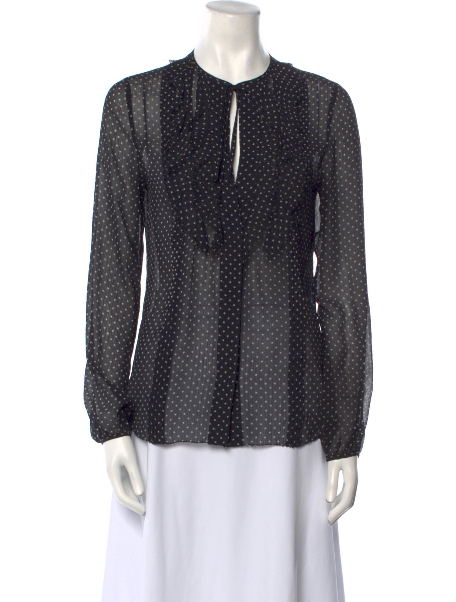 L'Agence Silk Polka Dot Print Blouse