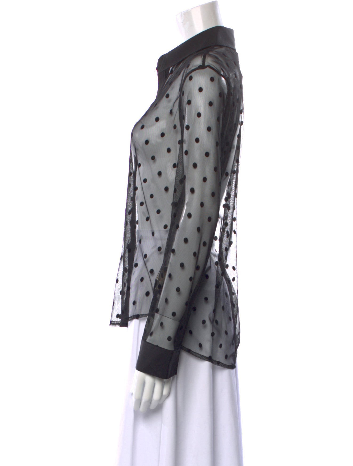 L'Agence Polka Dot Print Long Sleeve Button-Up Top w/ Tags