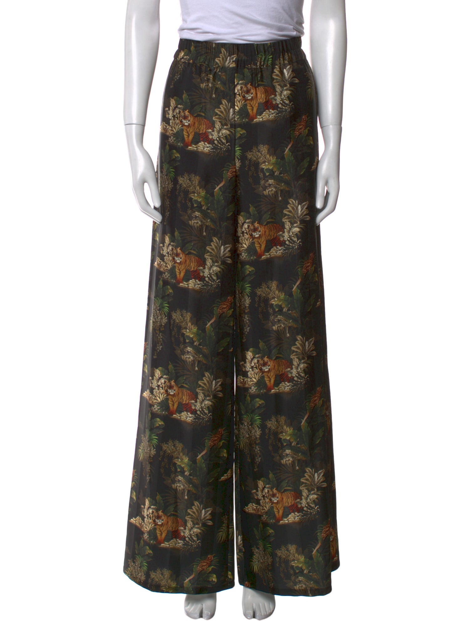 L'Agence Floral Print Wide Leg Pants