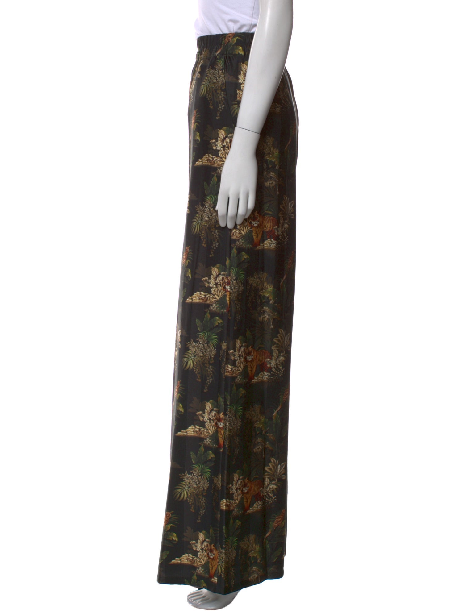 L'Agence Floral Print Wide Leg Pants