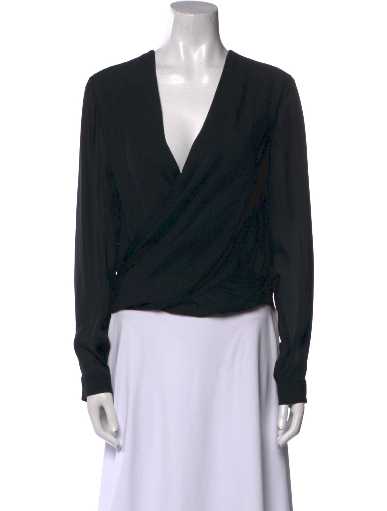 L'Agence Silk V-Neck Blouse