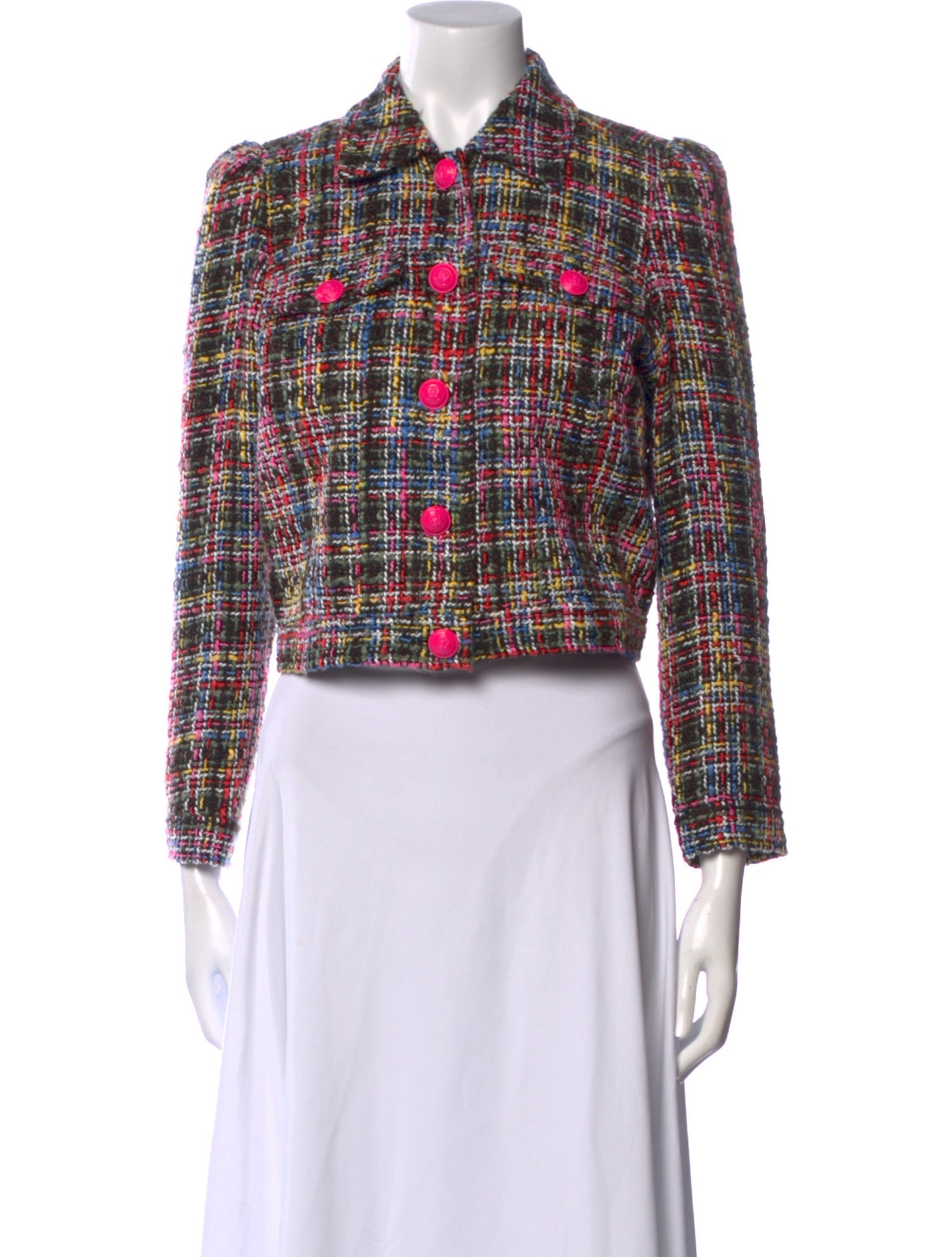 L'Agence Plaid Print Cowl Neck Sweater