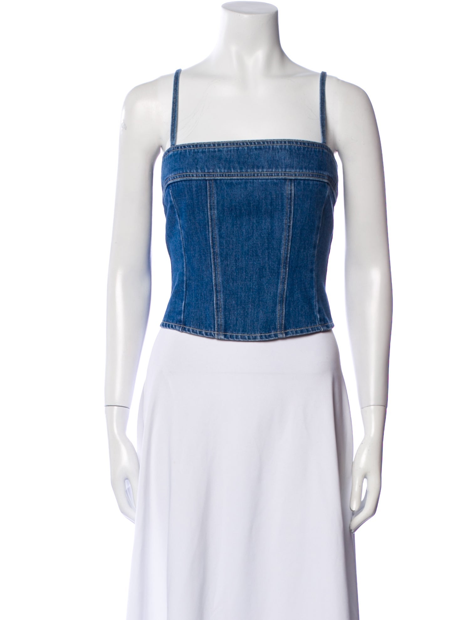 L'Agence Square Neckline Sleeveless Crop Top w/ Tags