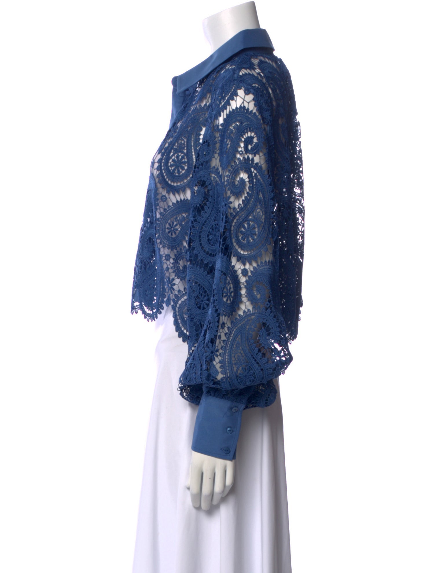 L'Agence Lace Pattern V-Neck Crop Top w/ Tags