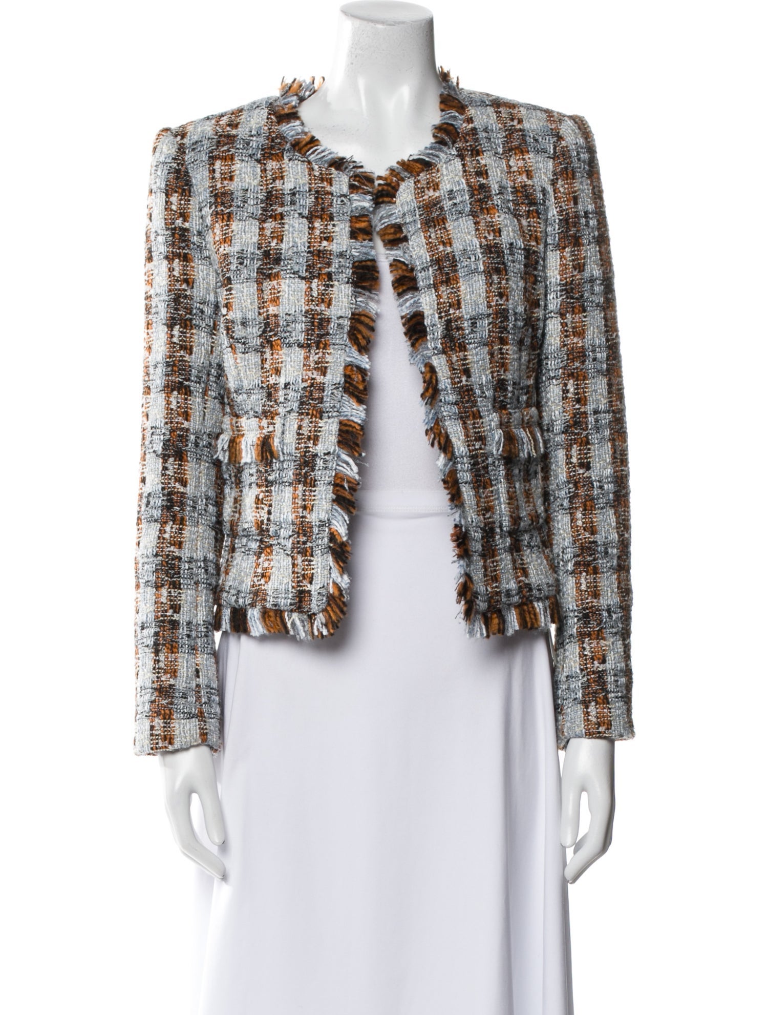 L'Agence Tweed Pattern Evening Jacket