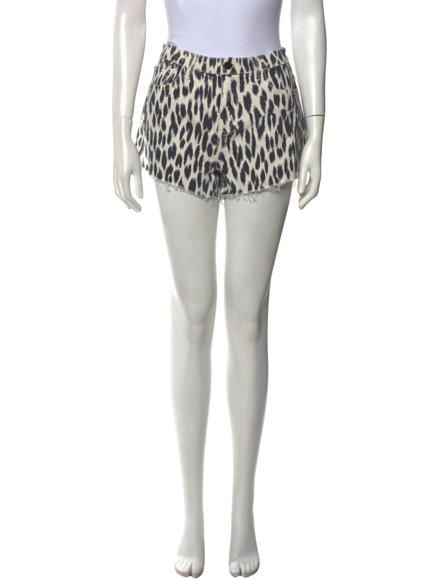 L'Agence Animal Print Mini Shorts