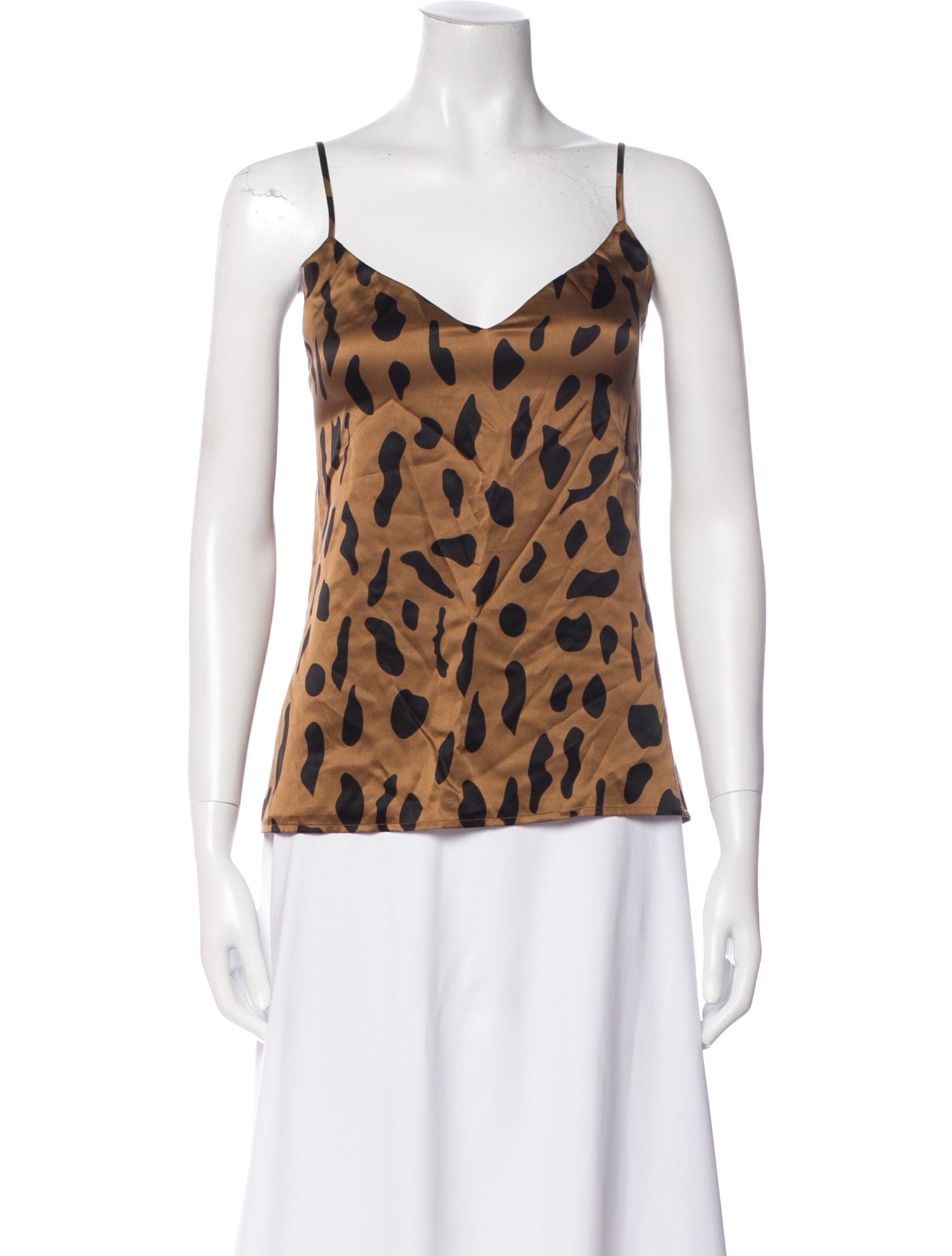L'Agence Silk Animal Print Top
