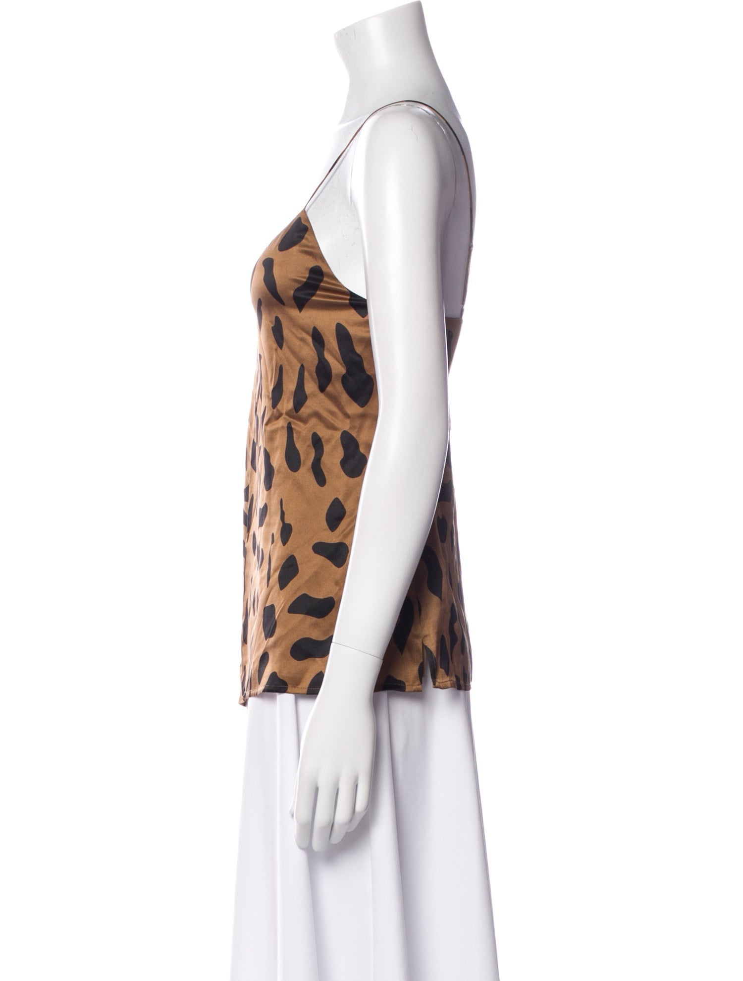 L'Agence Silk Animal Print Top