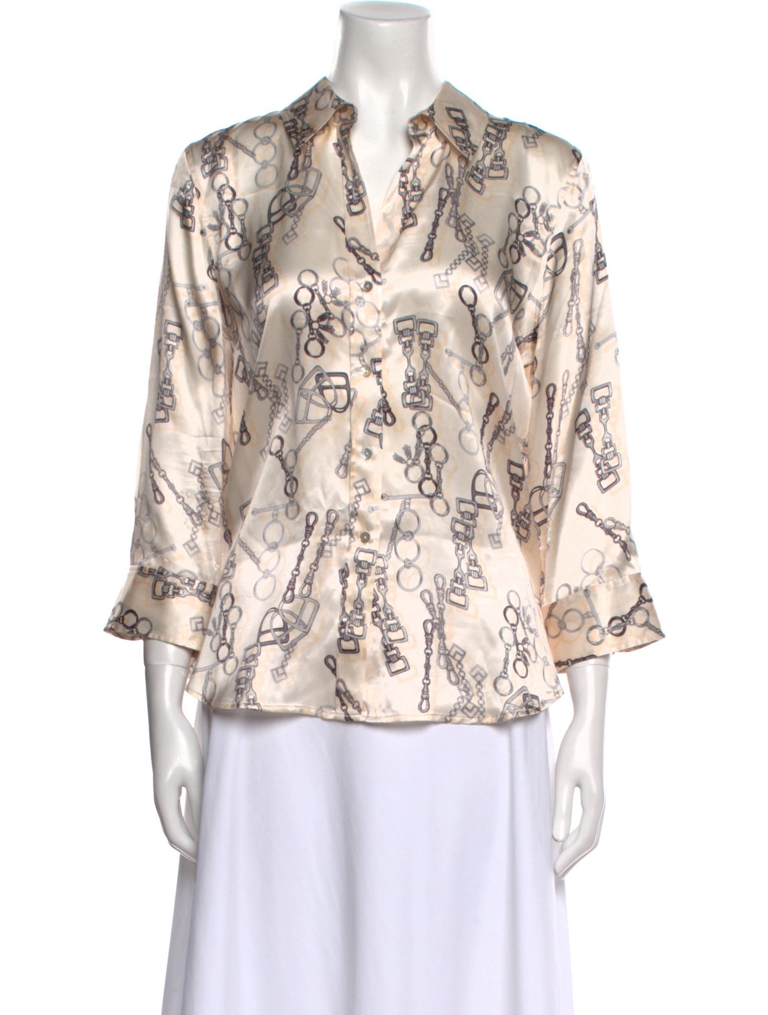 L'Agence Silk Printed Blouse