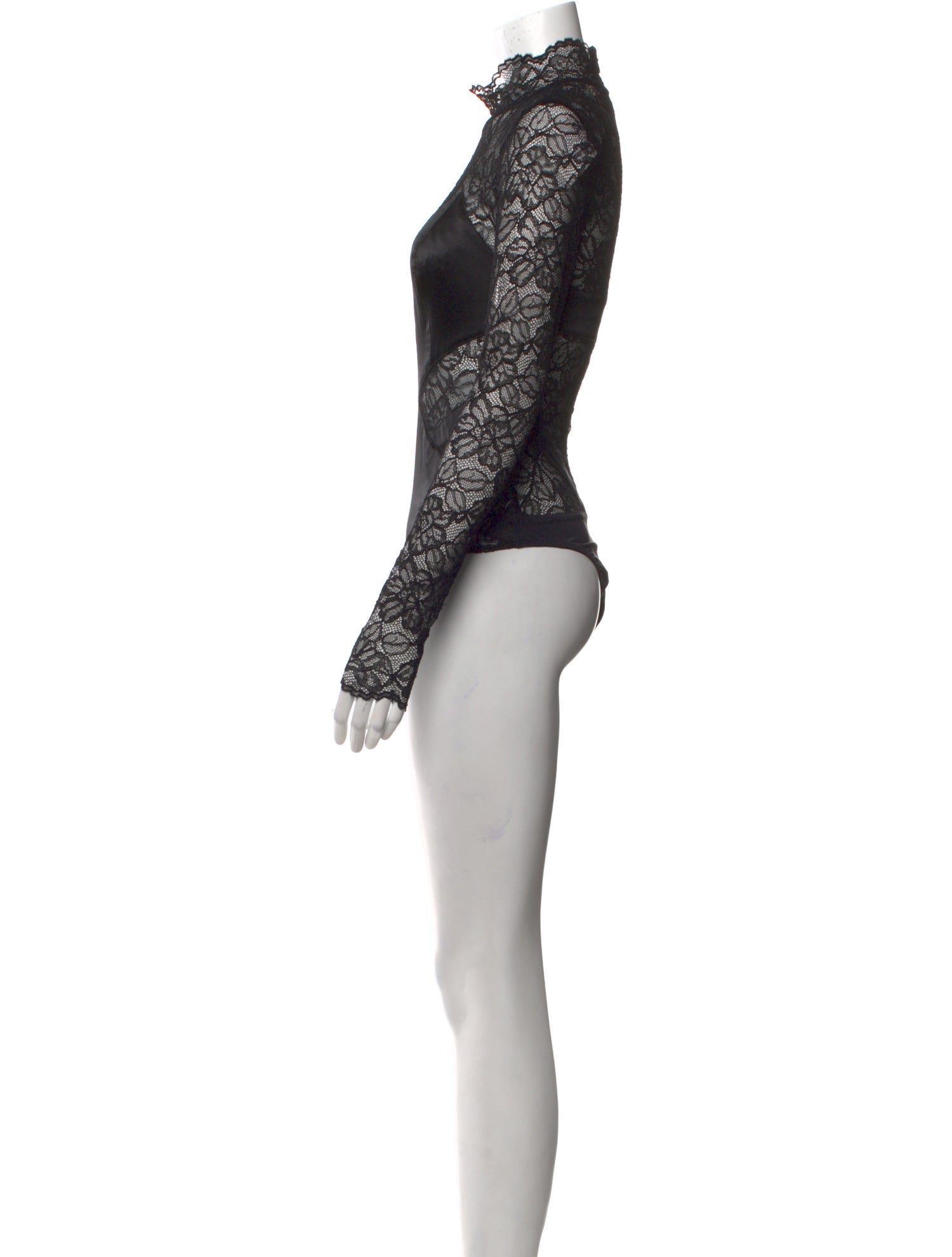 L'Agence Lace Mock Neck Bodysuit