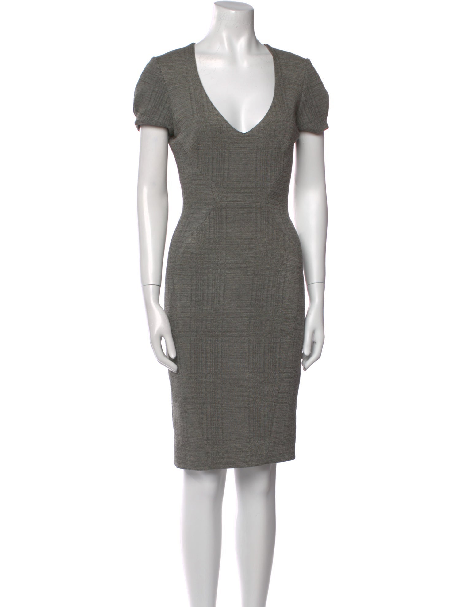 L'Agence V-Neck Knee-Length Dress