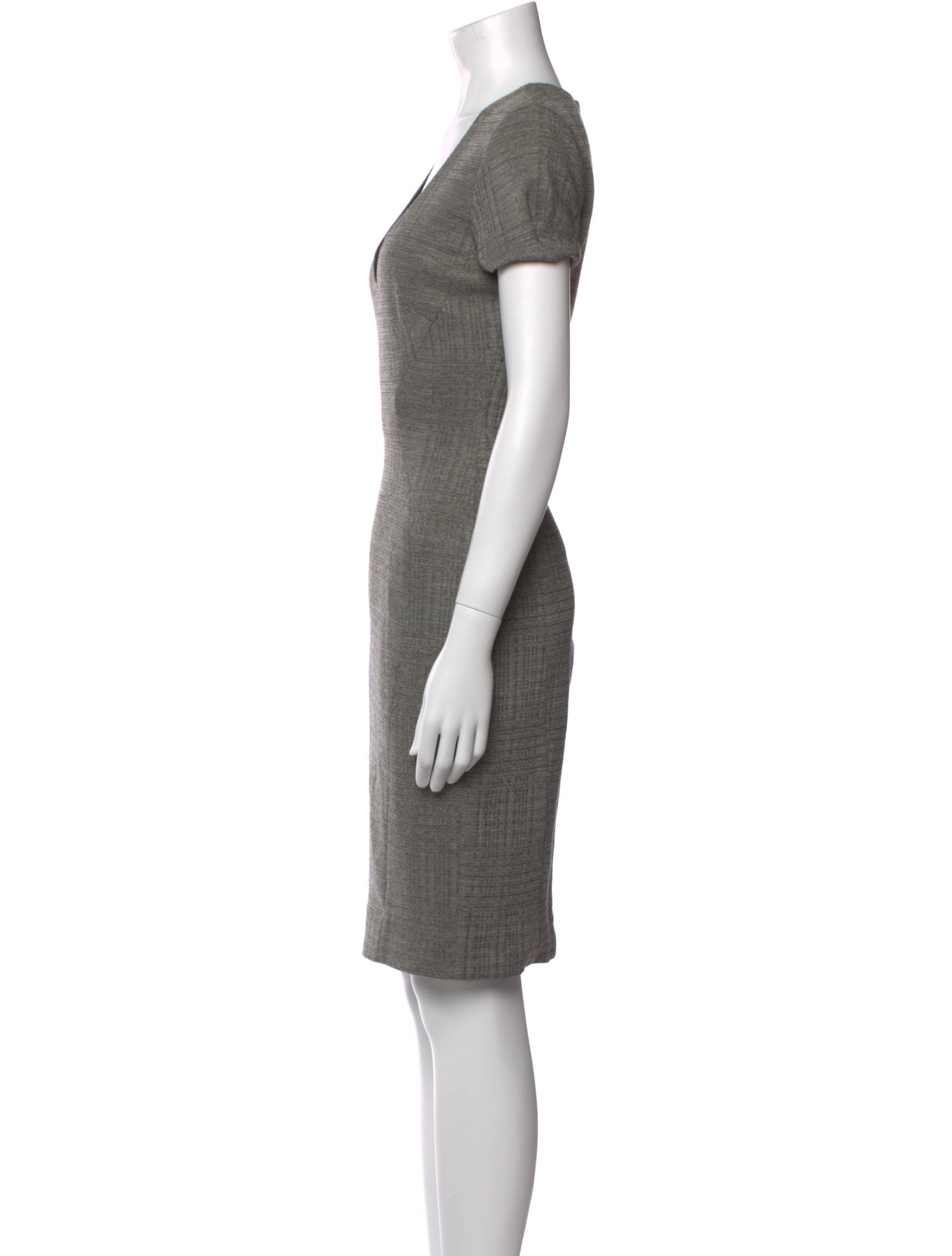 L'Agence V-Neck Knee-Length Dress