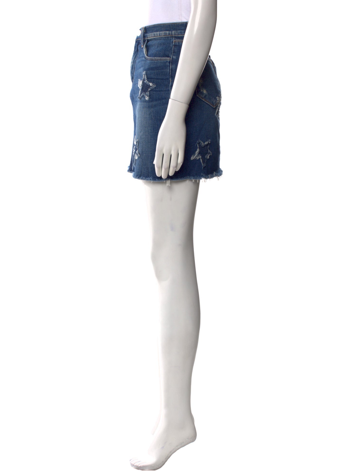 L'Agence Distressed Accents Mini Skirt