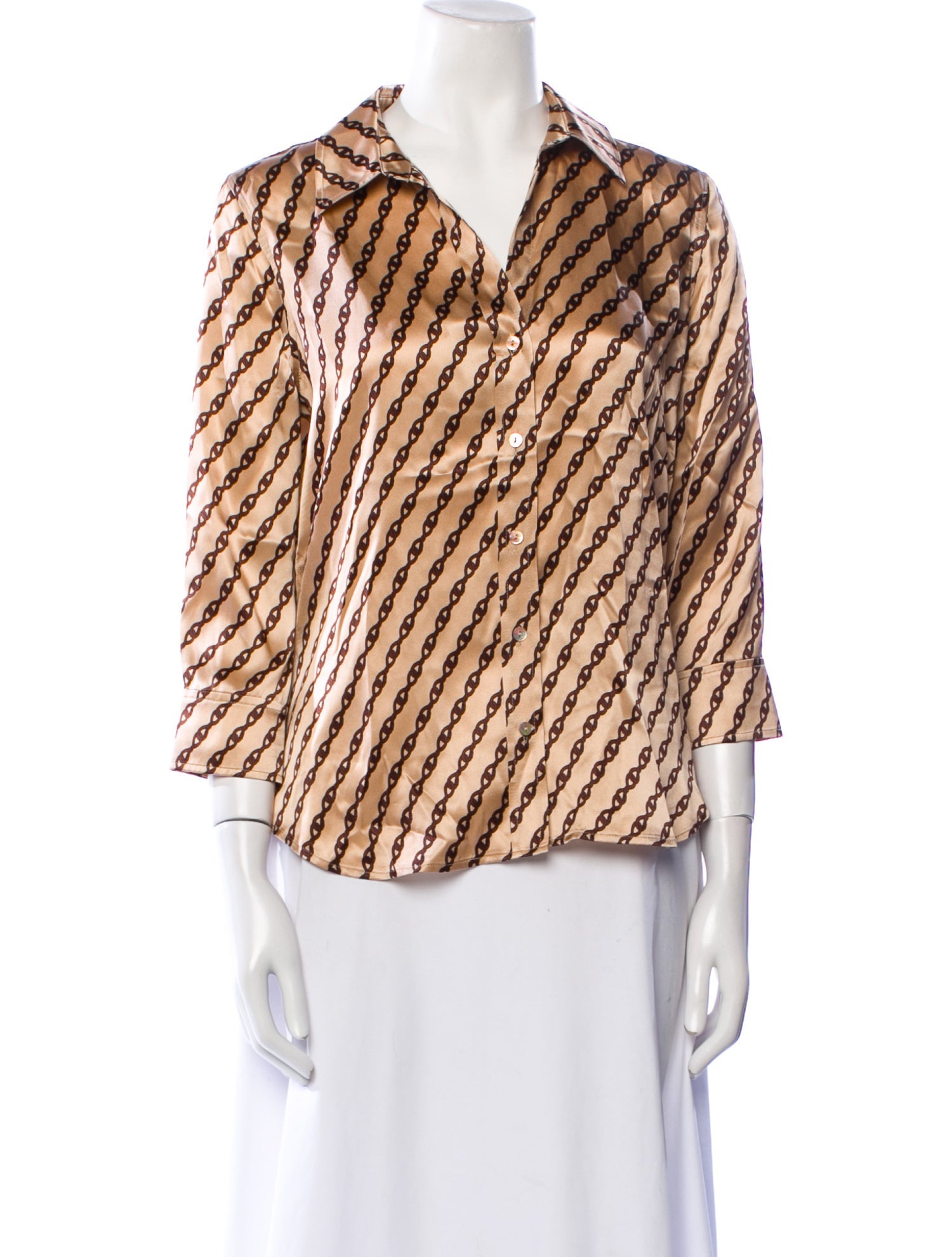 L'Agence Silk Printed Blouse