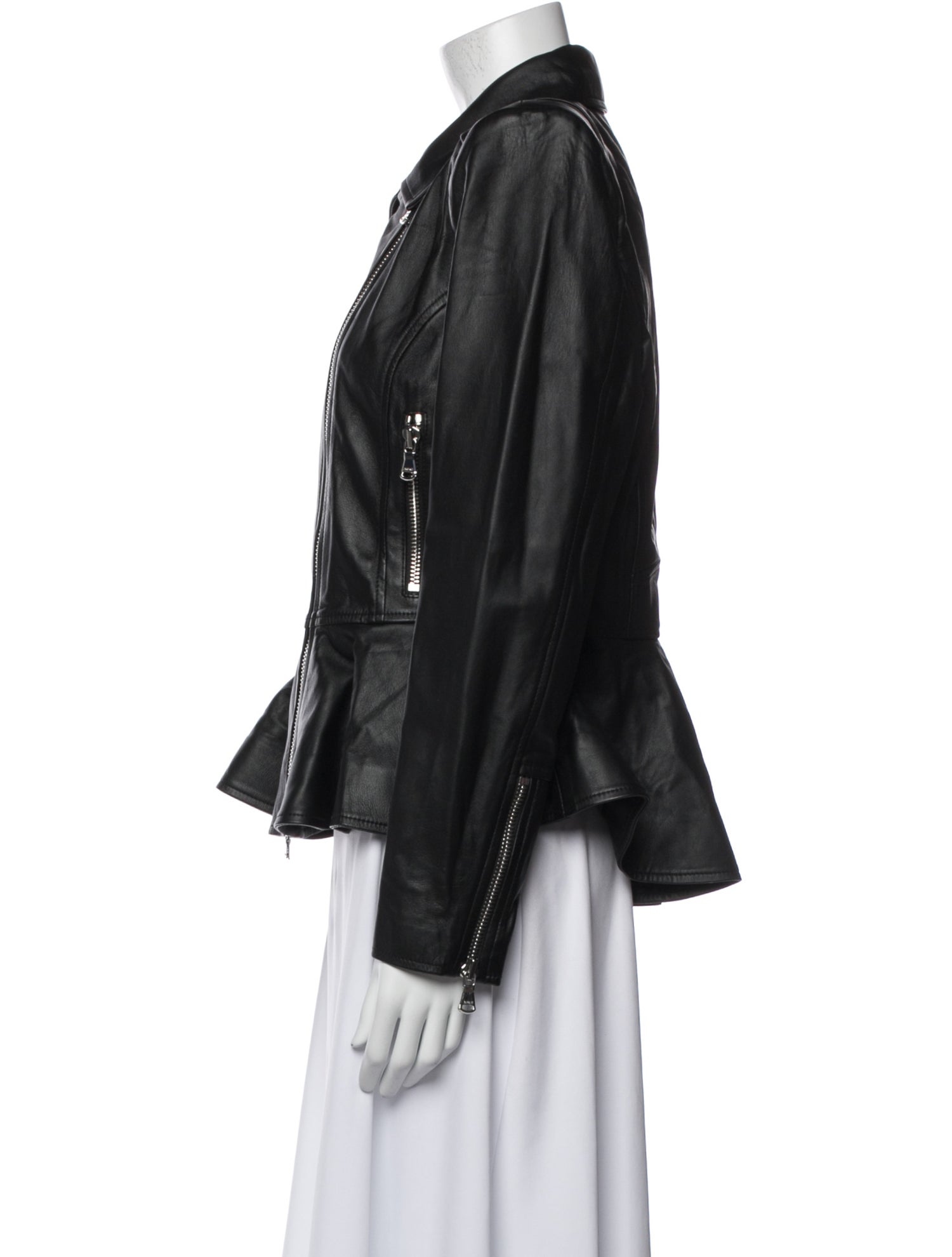 L'Agence Lamb Leather Biker Jacket