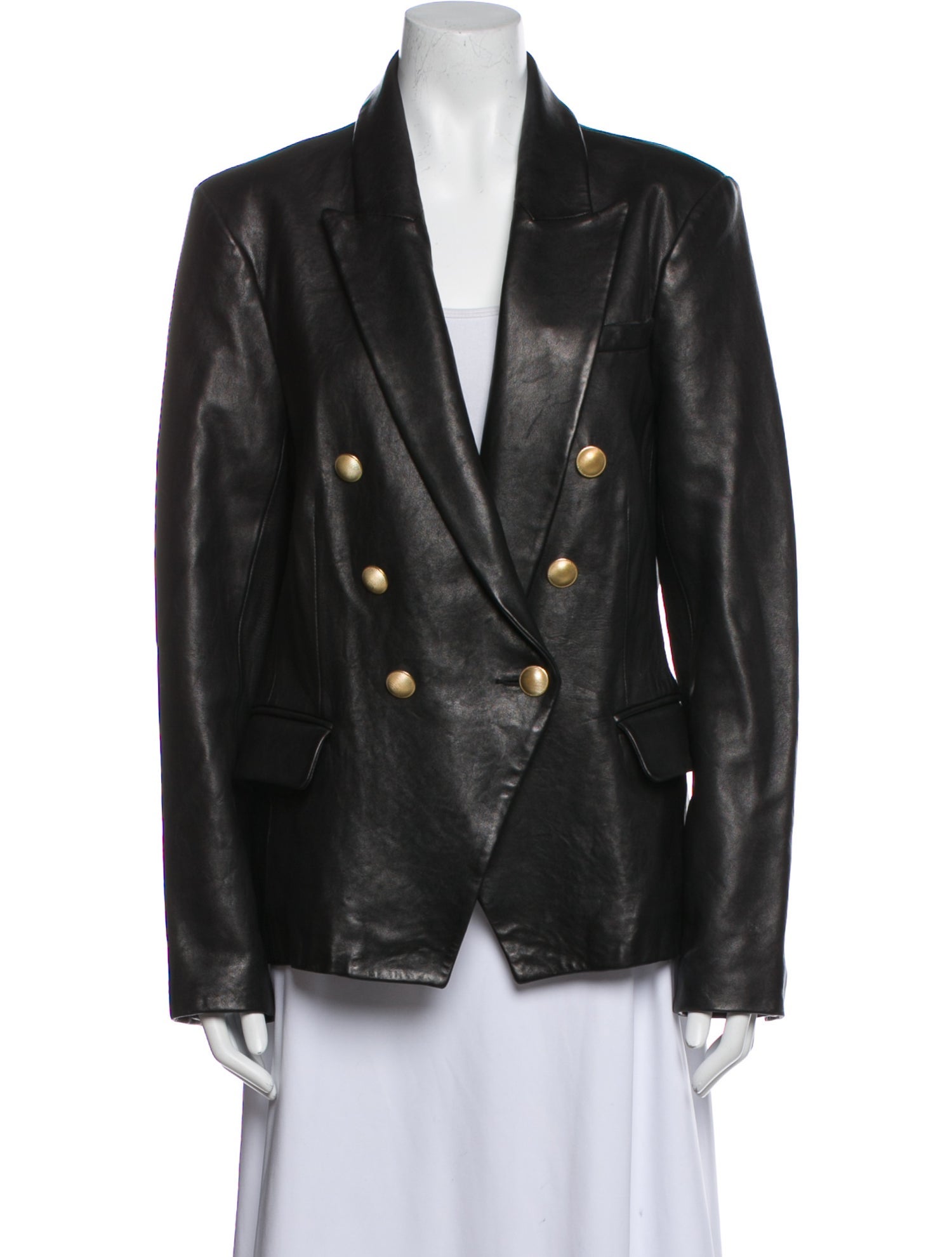 L'Agence Lamb Leather Blazer