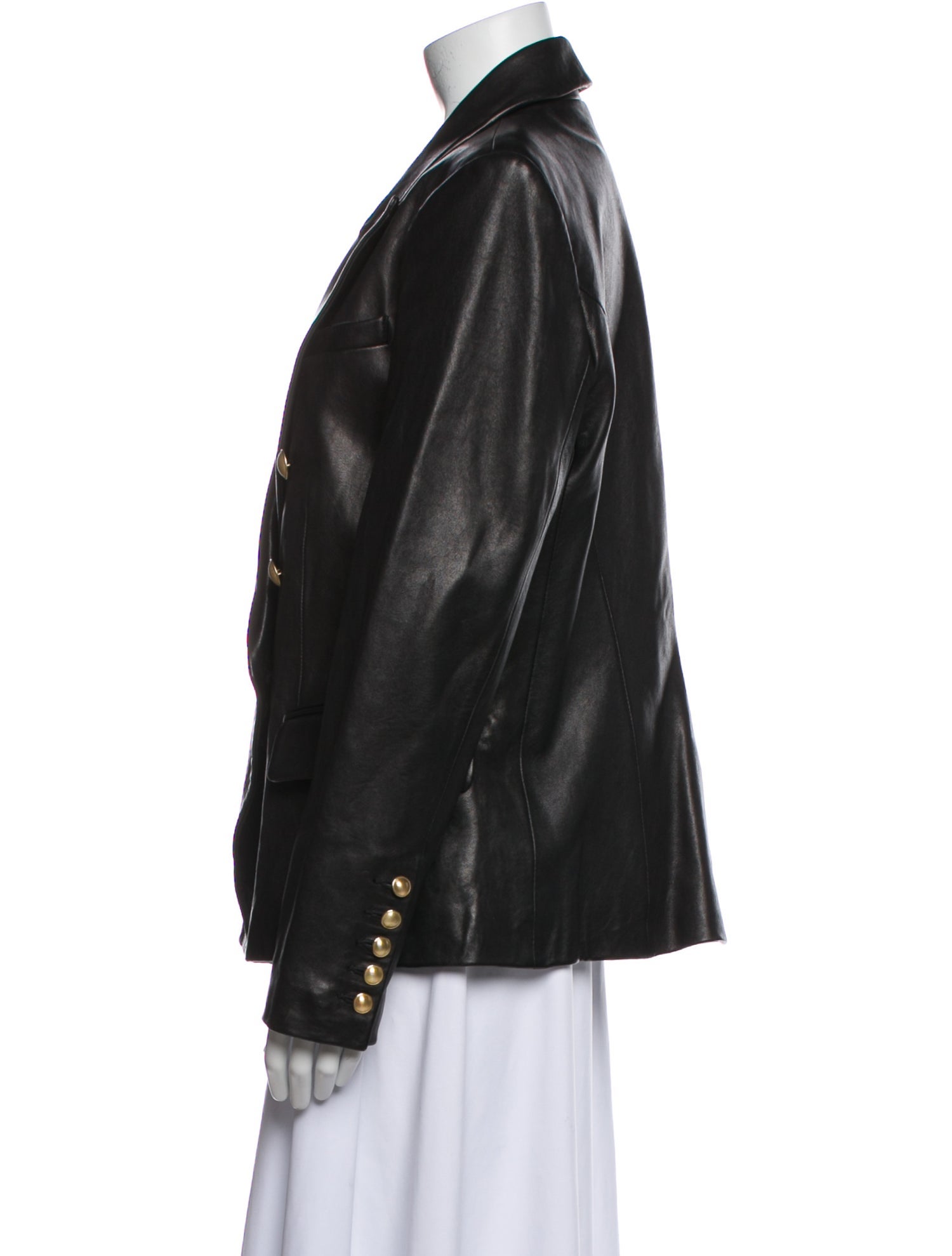 L'Agence Lamb Leather Blazer