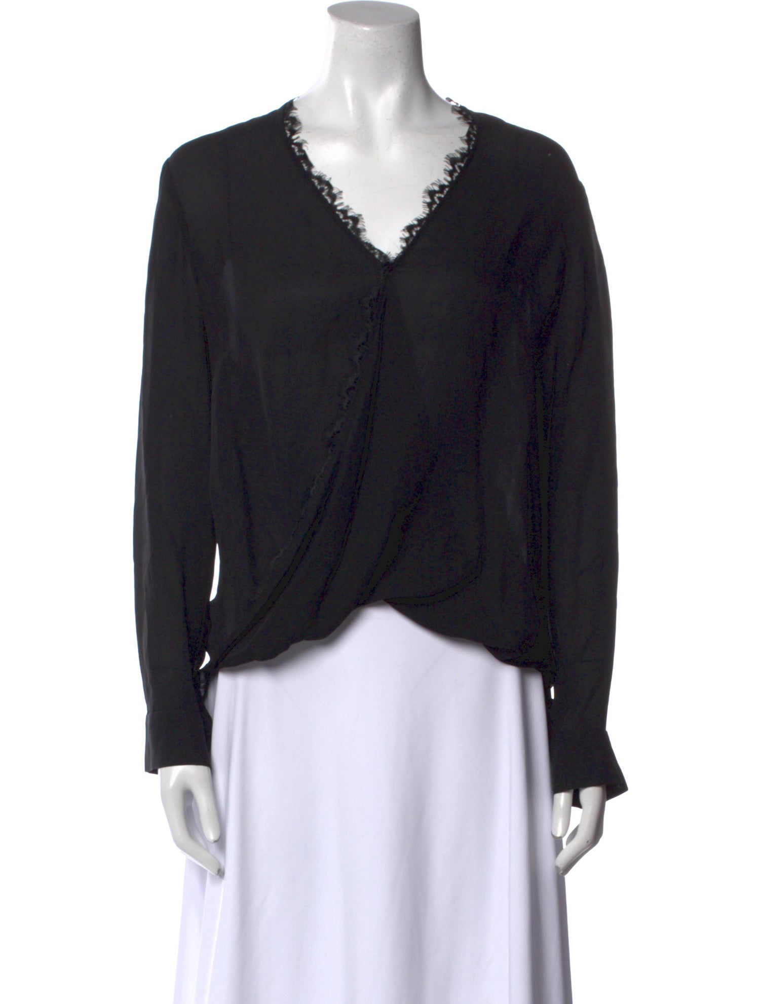 L'Agence Silk V-Neck Blouse
