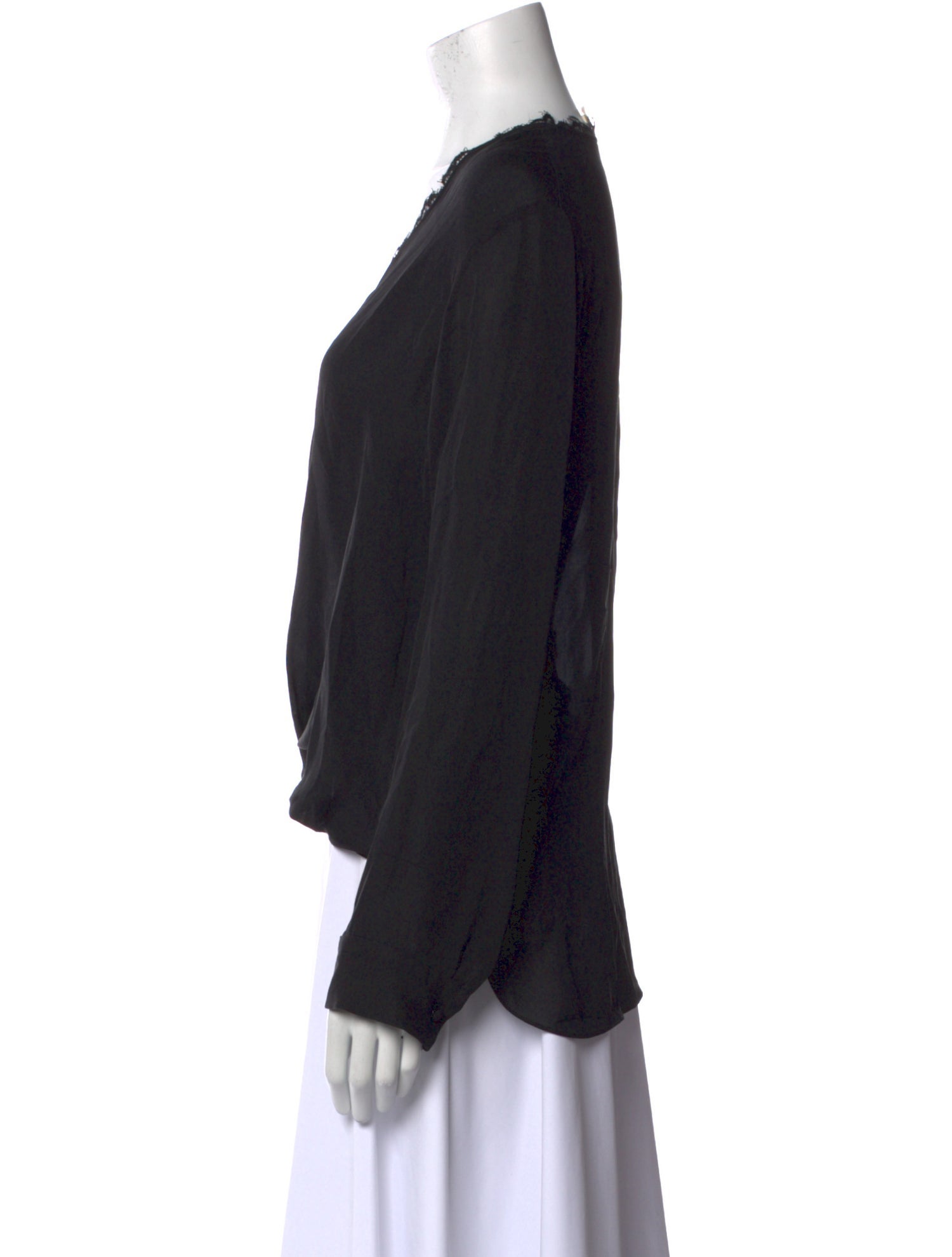 L'Agence Silk V-Neck Blouse