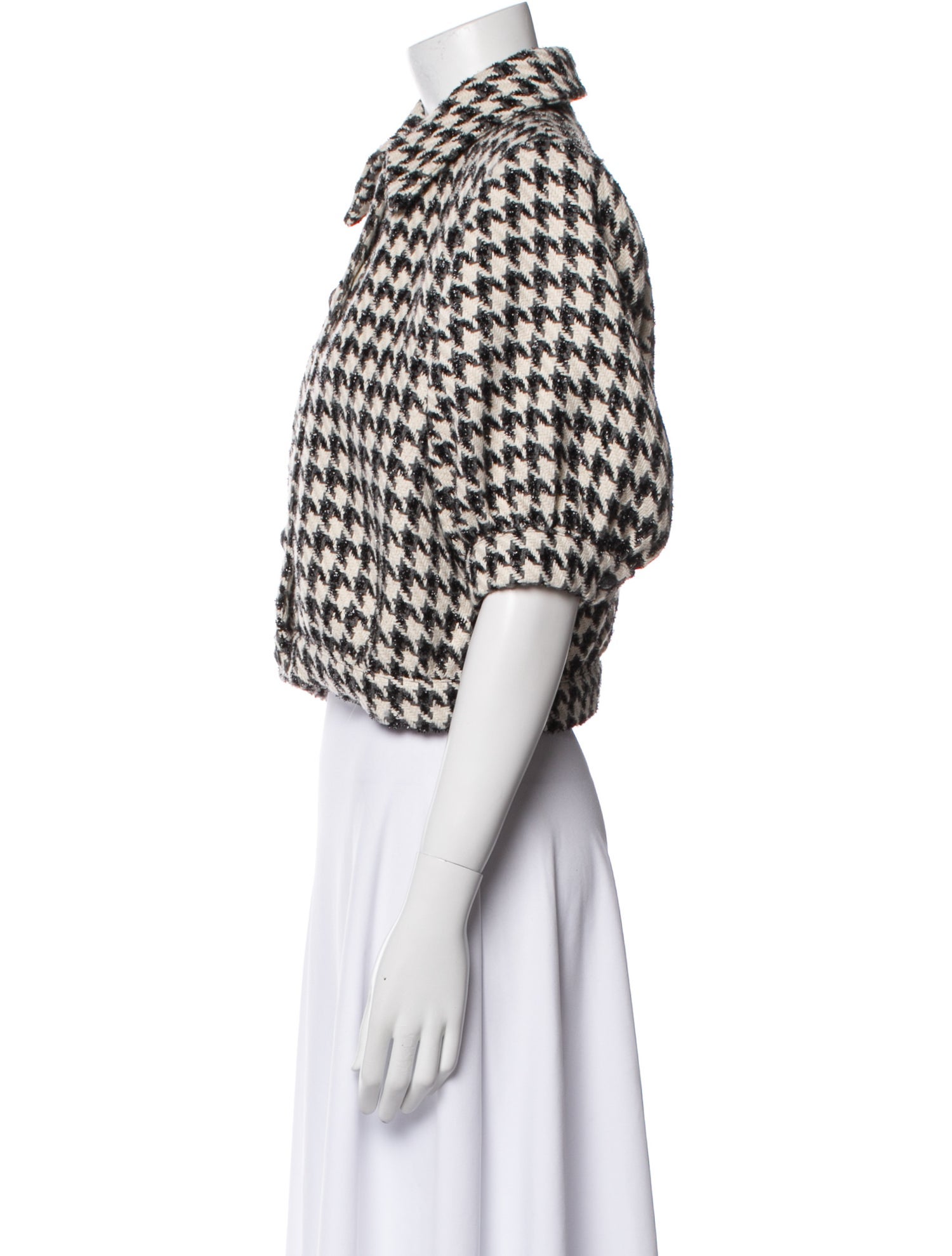 L'Agence Tweed Houndstooth Print Jacket