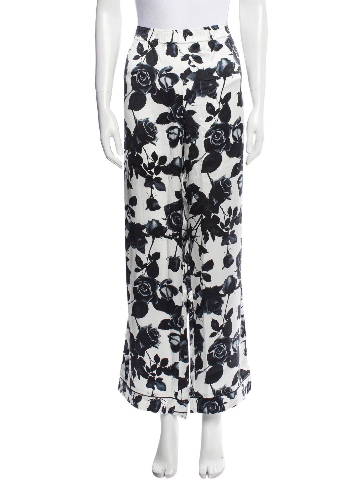 L'Agence Silk Floral Print Pajamas