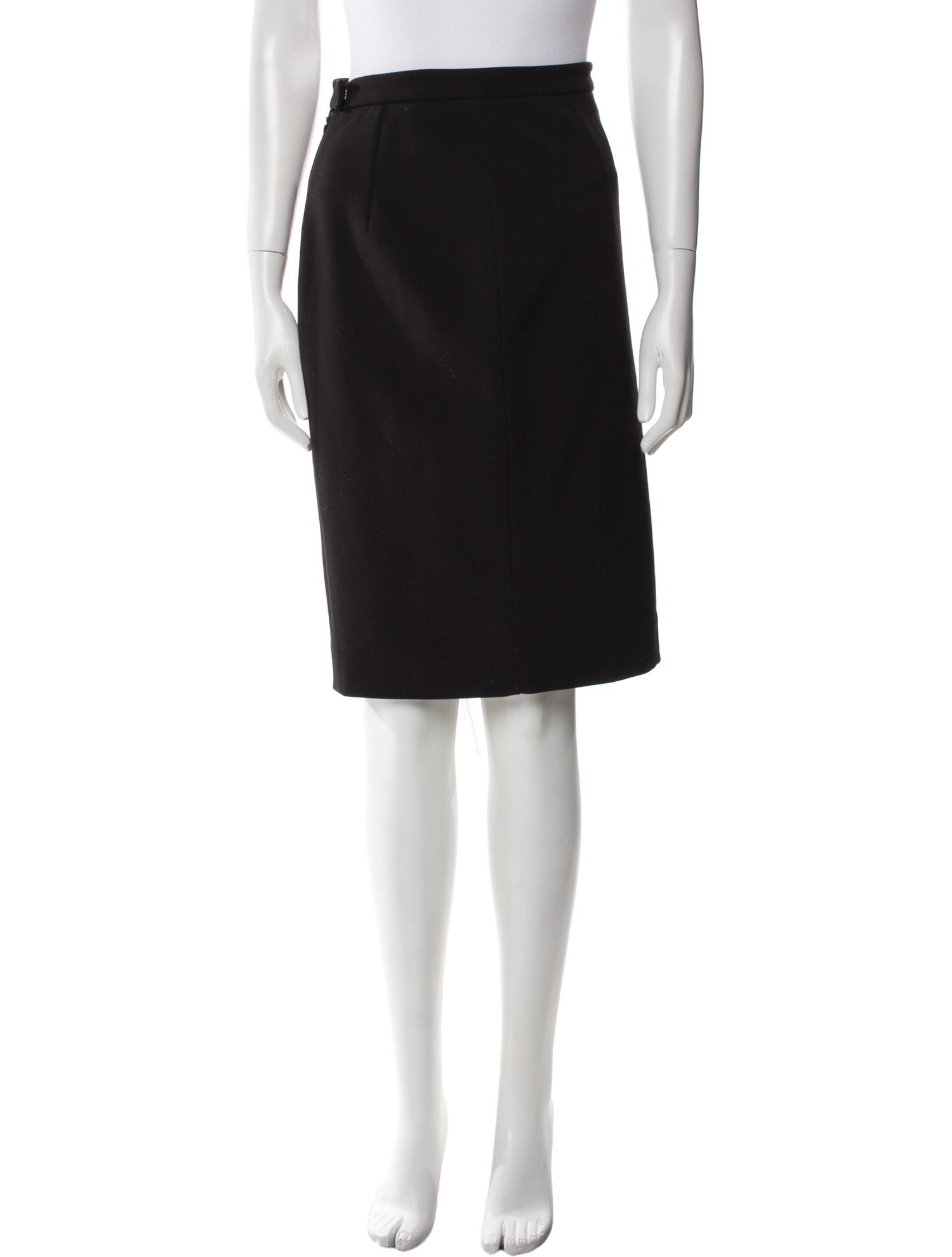 L'Agence Leather Trim Embellishment Knee-Length Skirt