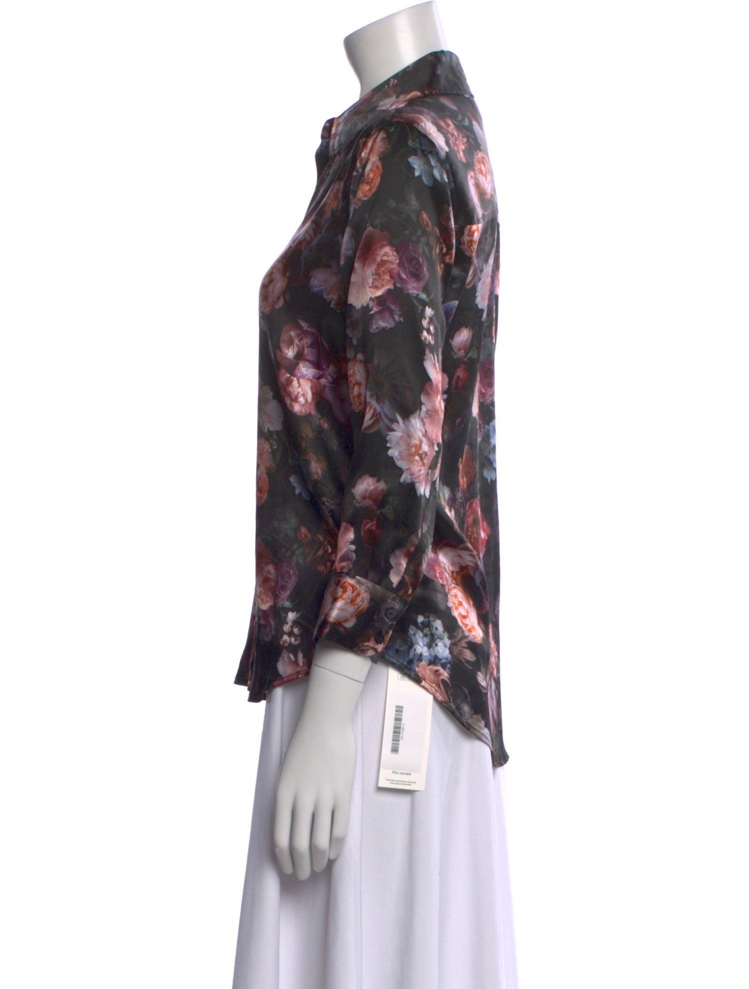 L'Agence Silk Floral Print Blouse