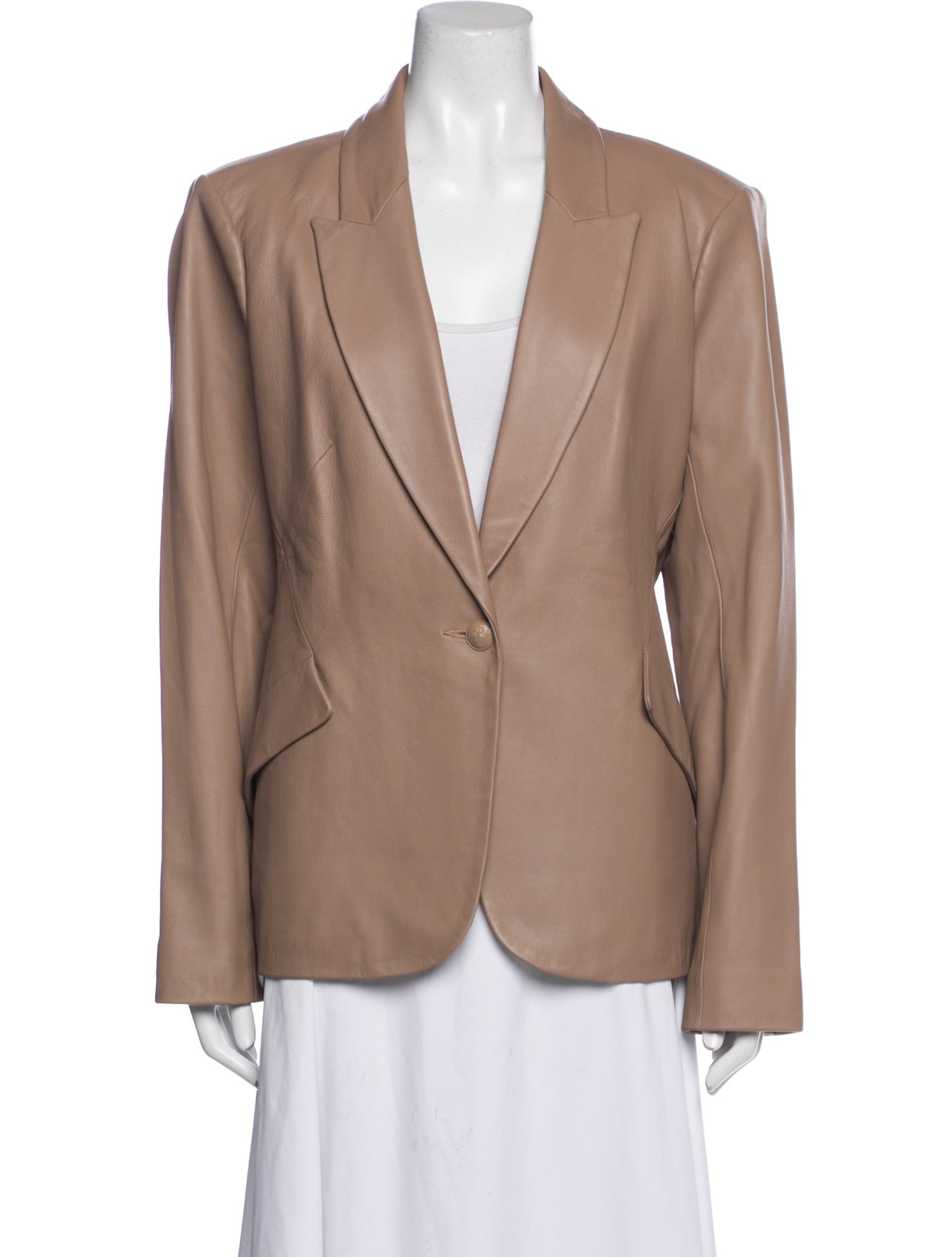 L'Agence Lamb Leather Blazer