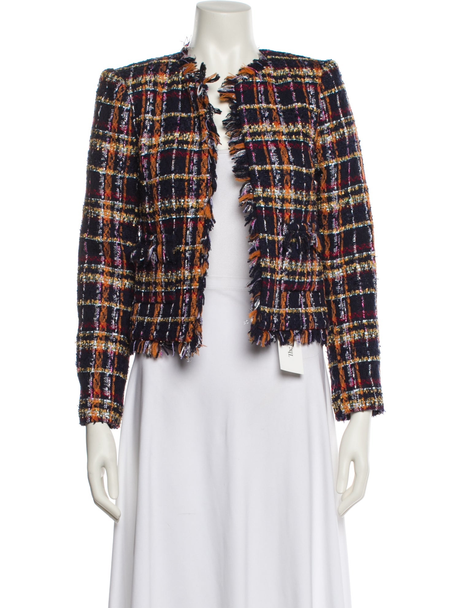 L'Agence Tweed Pattern Evening Jacket