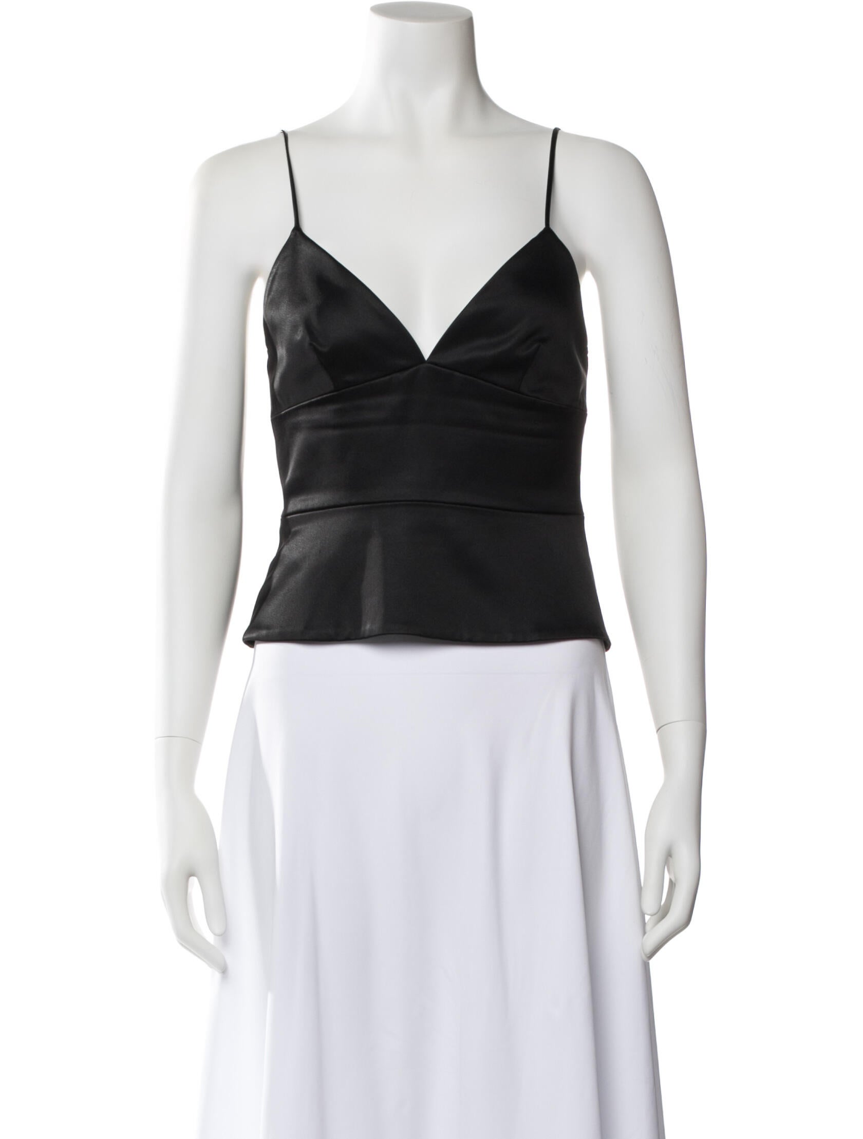 L'Agence Square Neckline Sleeveless Crop Top