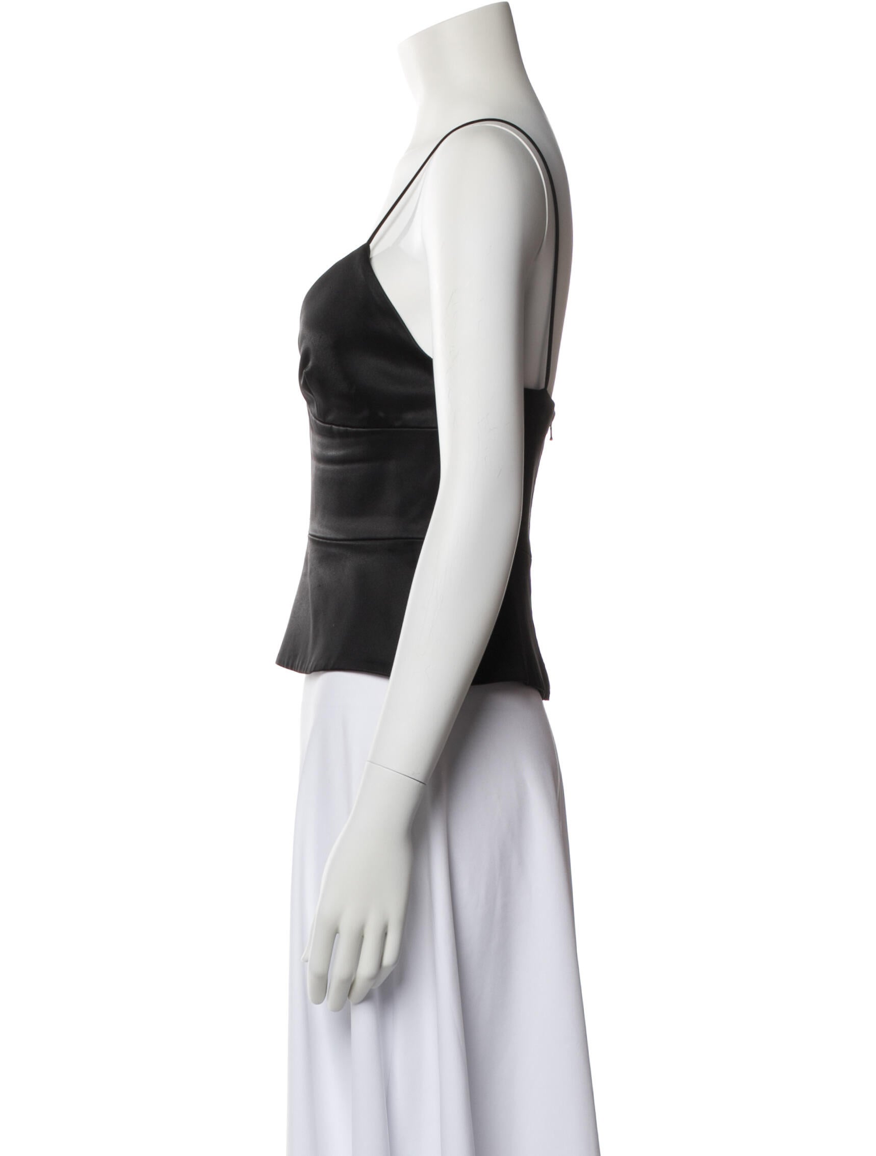 L'Agence Square Neckline Sleeveless Crop Top