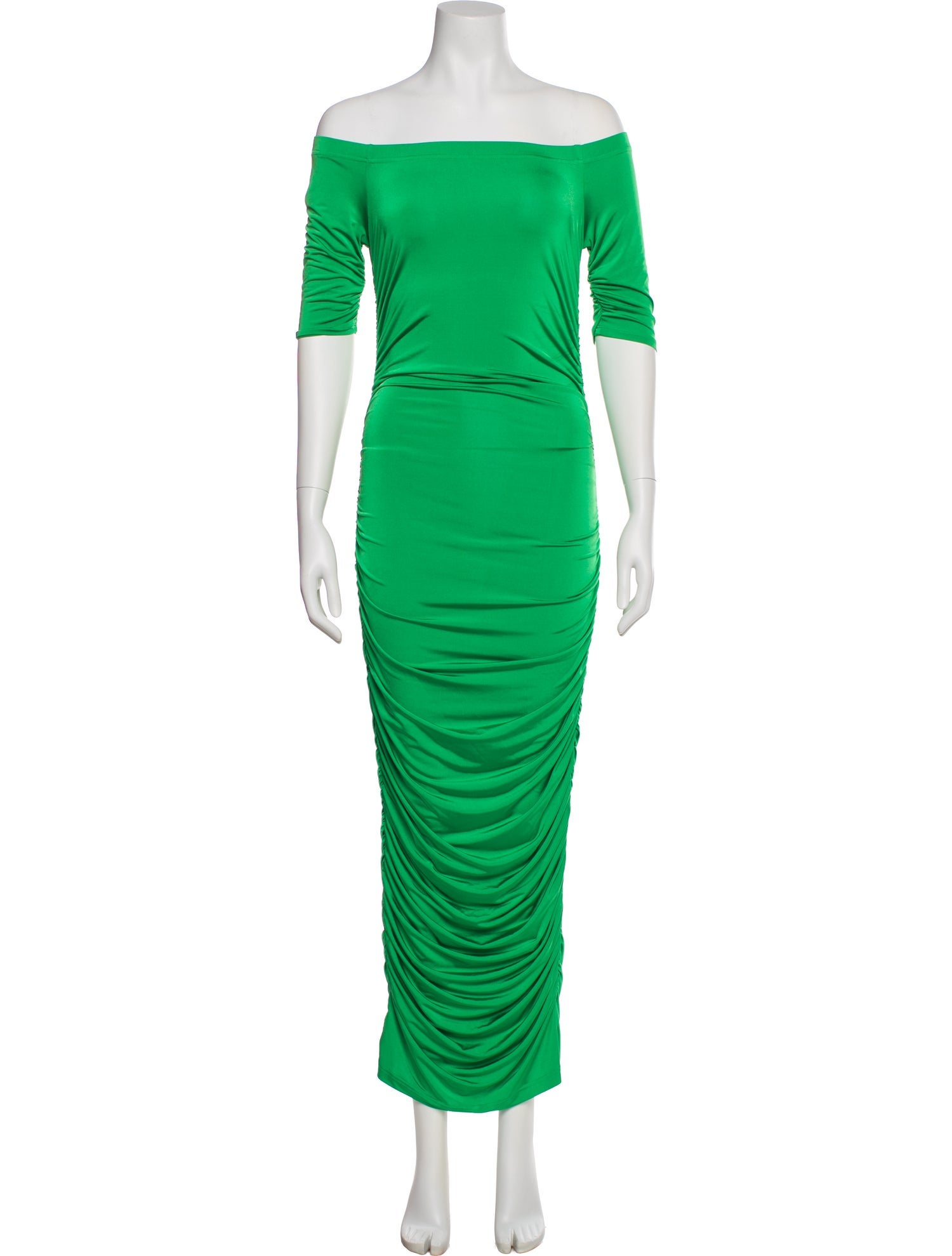 L'Agence Off-The-Shoulder Midi Length Dress