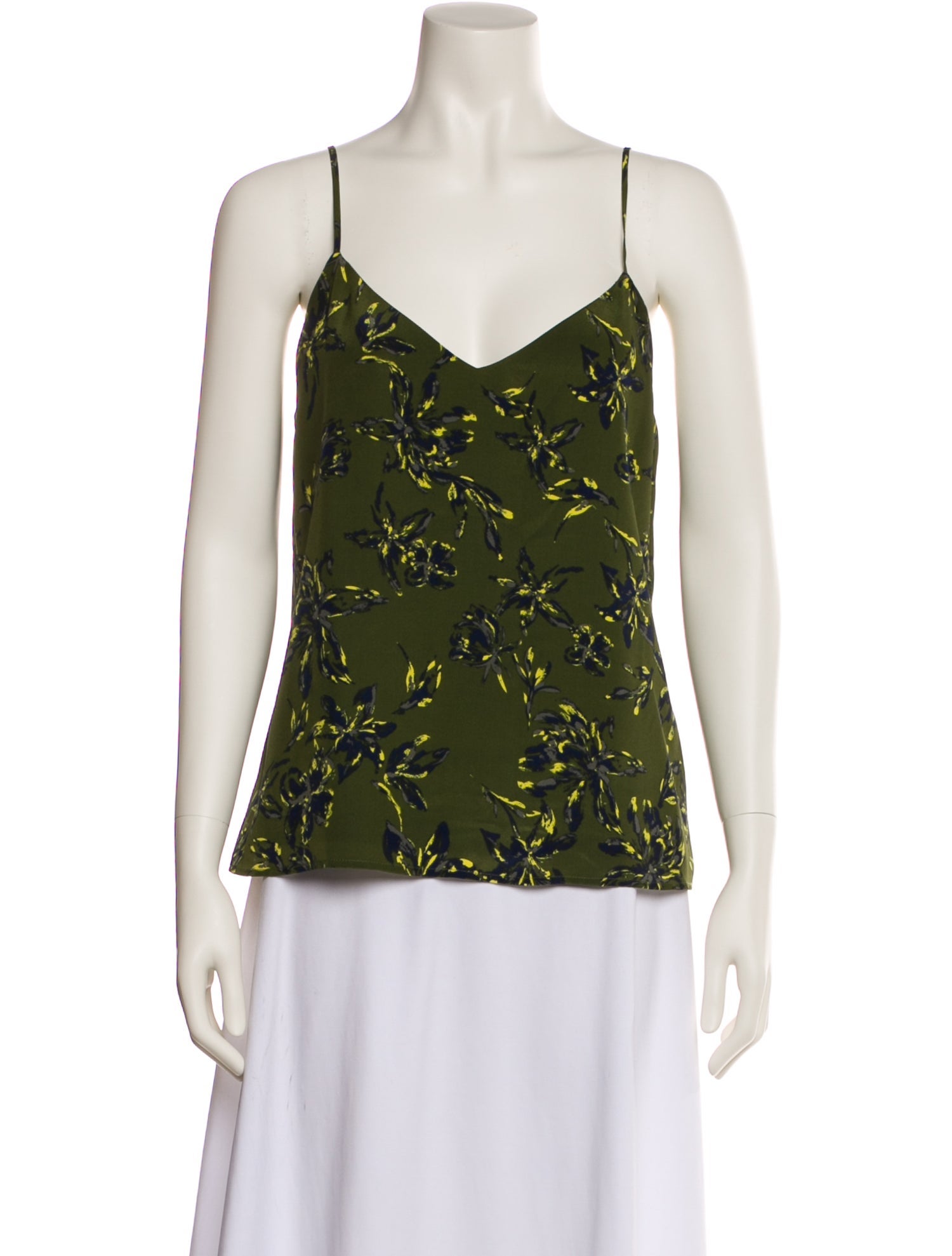 L'Agence Silk Floral Print Top