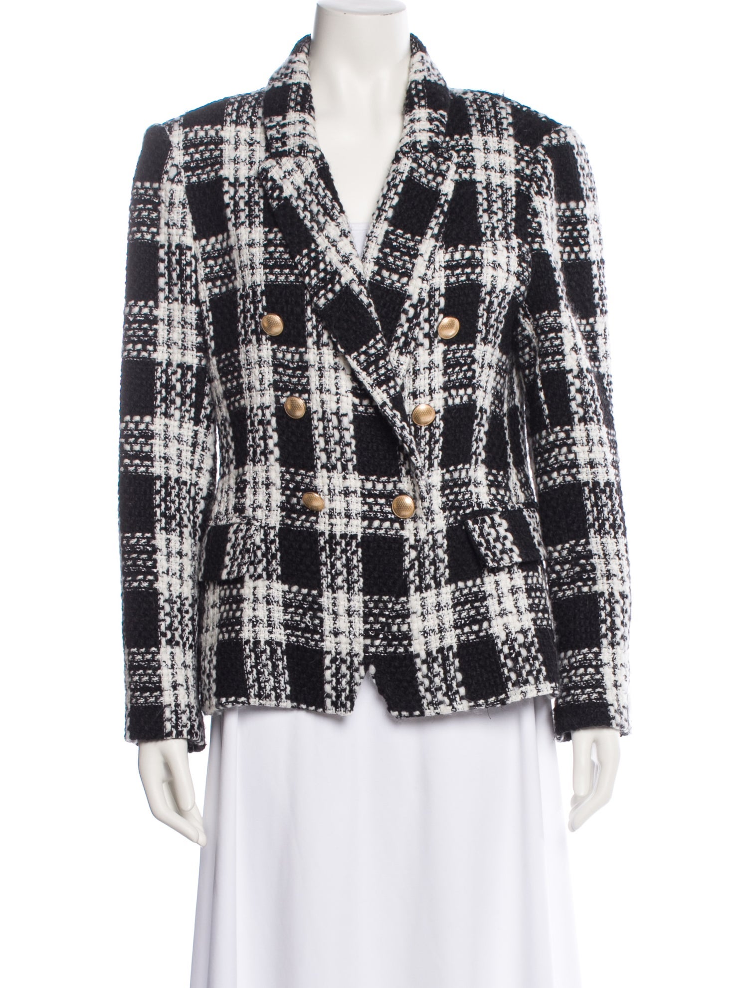 L'Agence Plaid Print Blazer