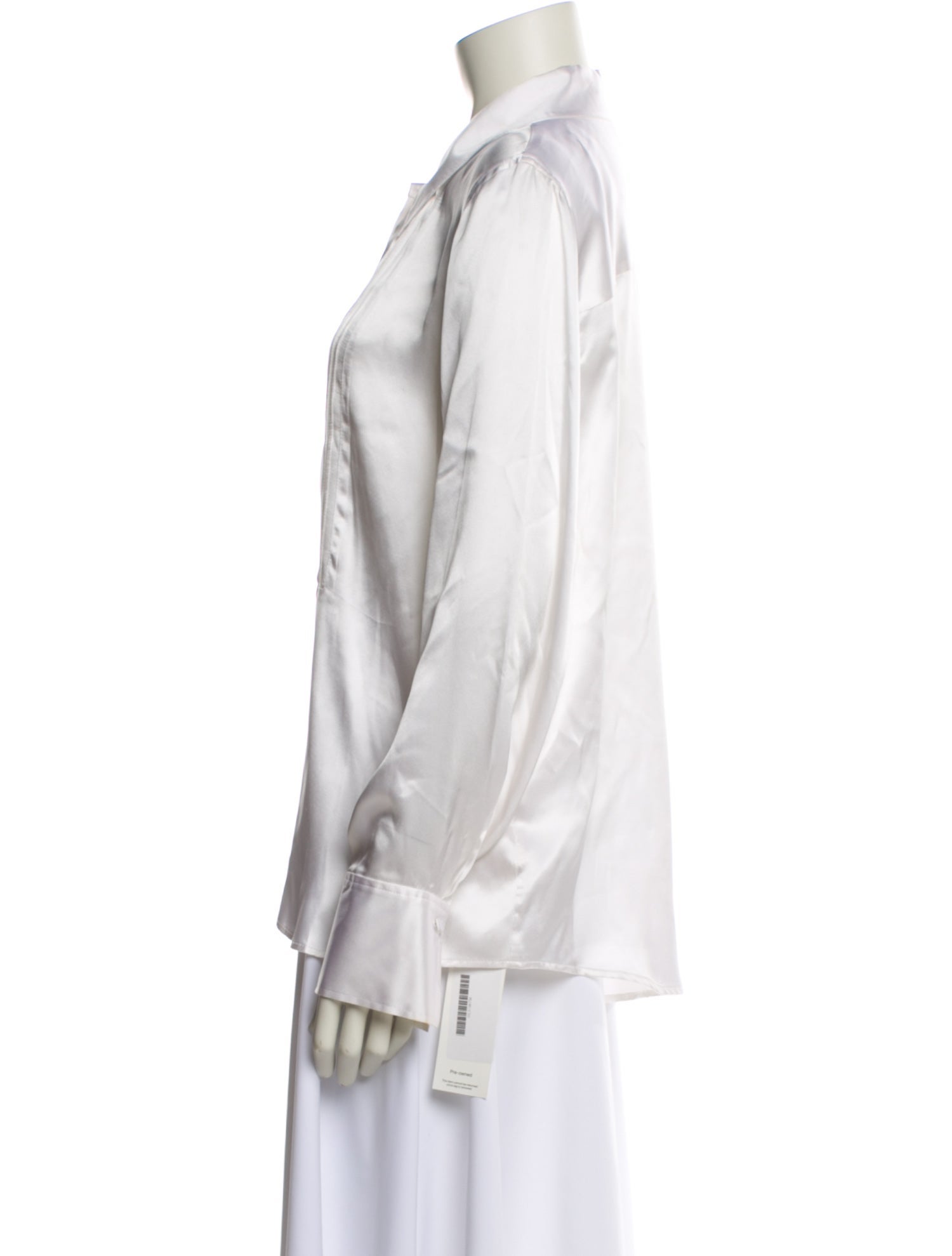 L'Agence Silk Long Sleeve Button-Up Top