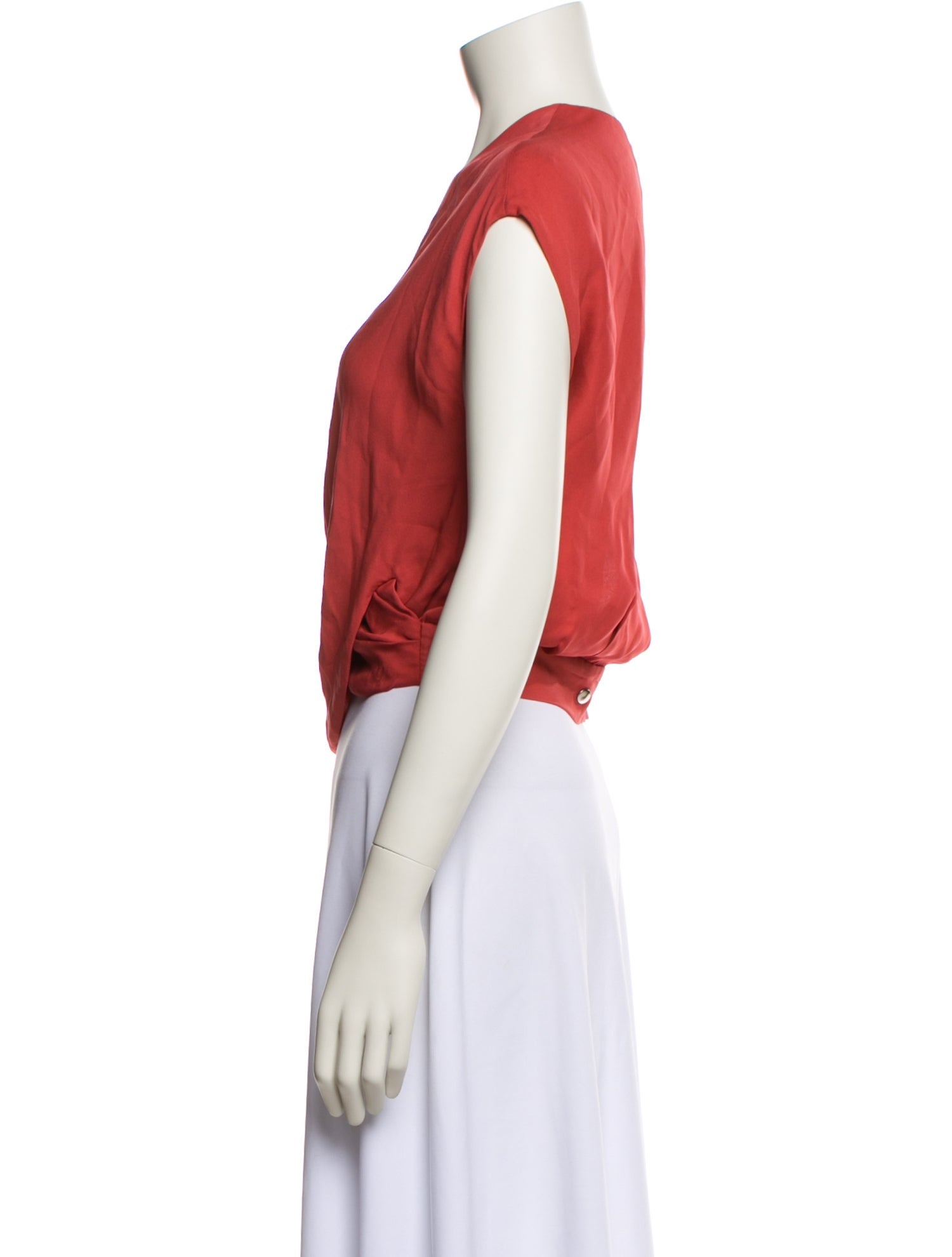 L'Agence Silk V-Neck Crop Top
