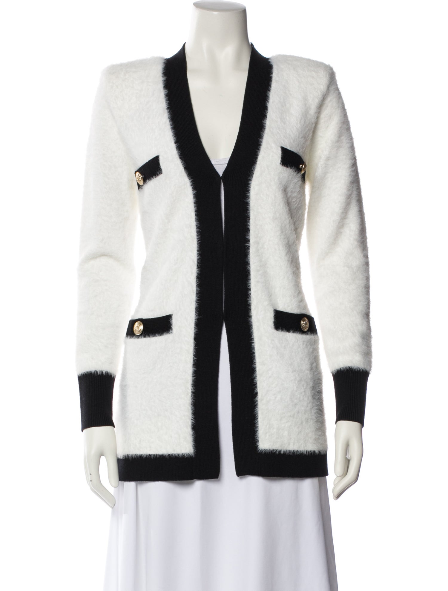 L'Agence Striped V-Neck Sweater