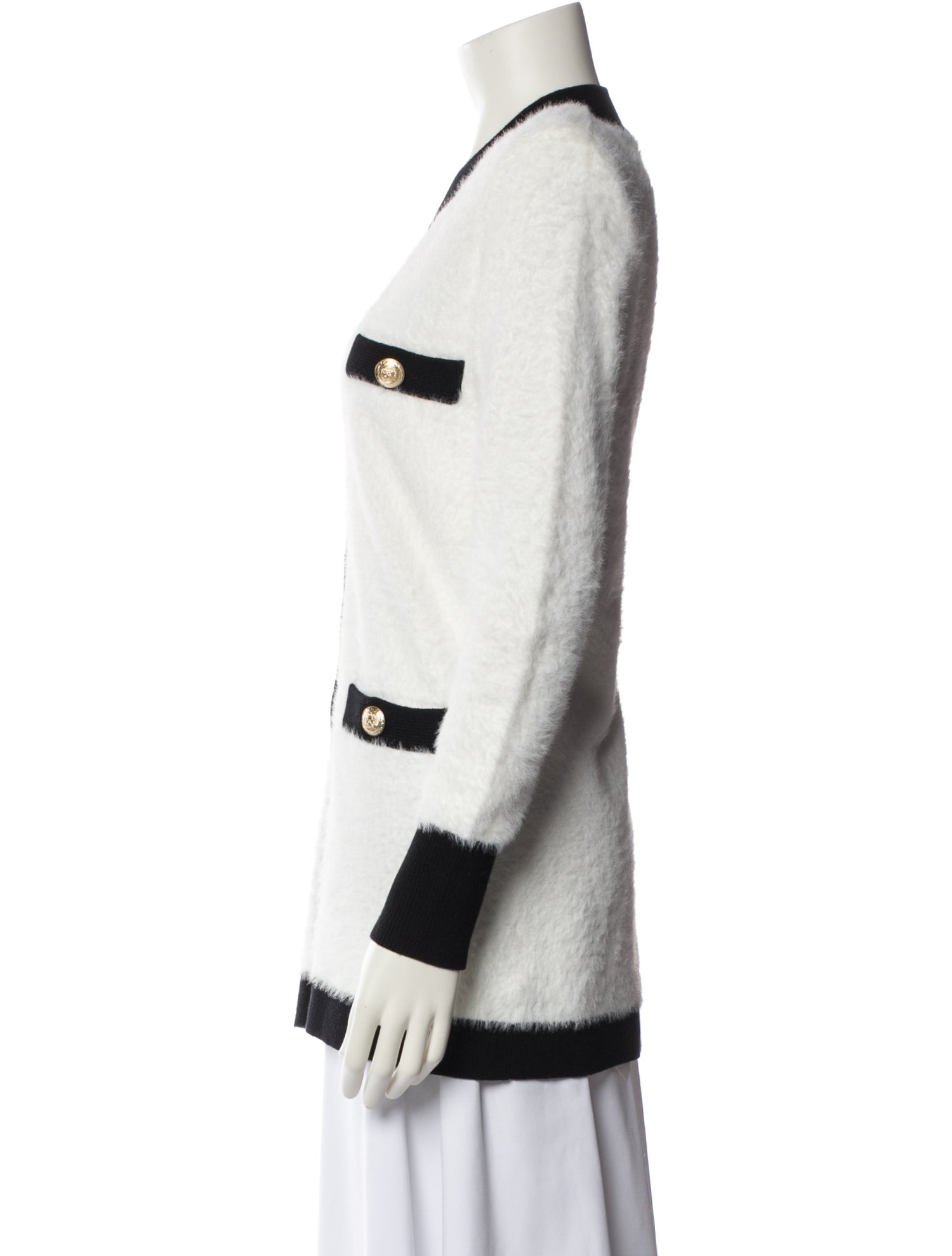 L'Agence Striped V-Neck Sweater