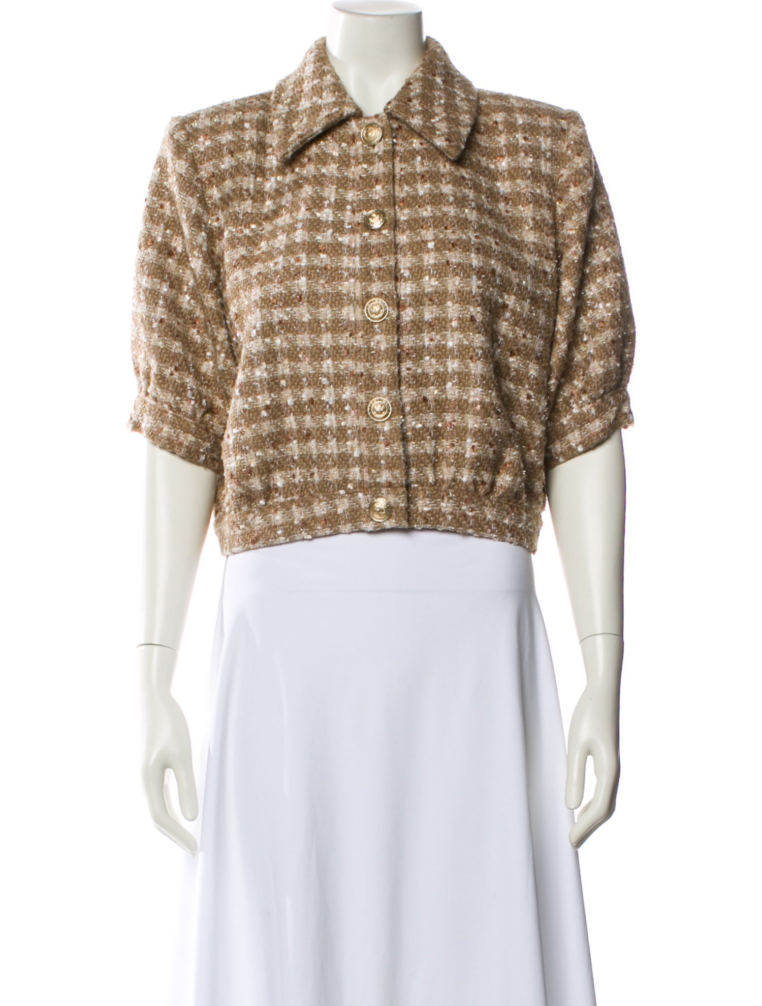 L'Agence Tweed Pattern Evening Jacket