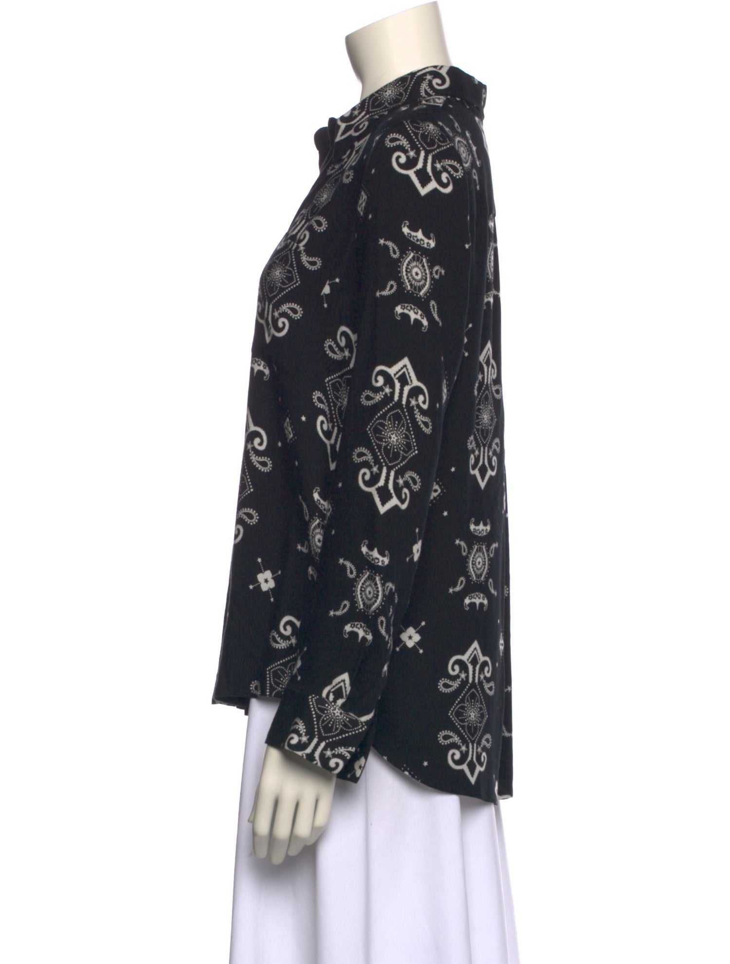 L'Agence Printed V-Neck Blouse