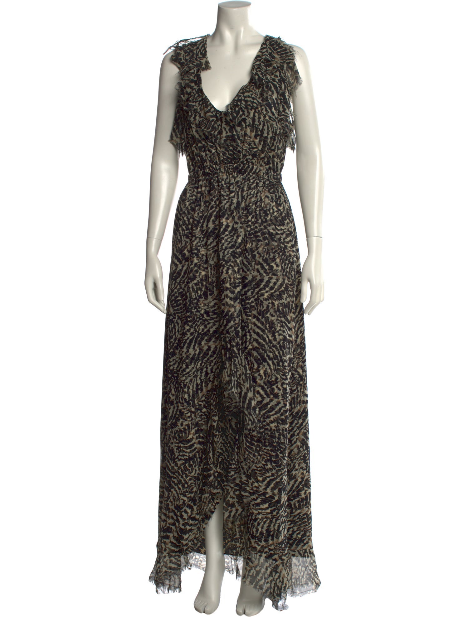 L'Agence Printed Long Dress