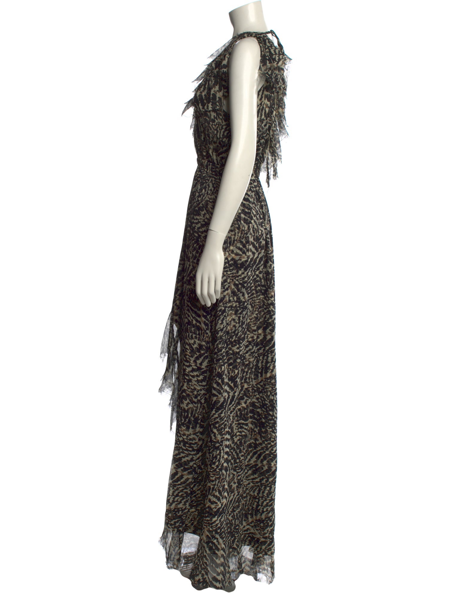 L'Agence Printed Long Dress