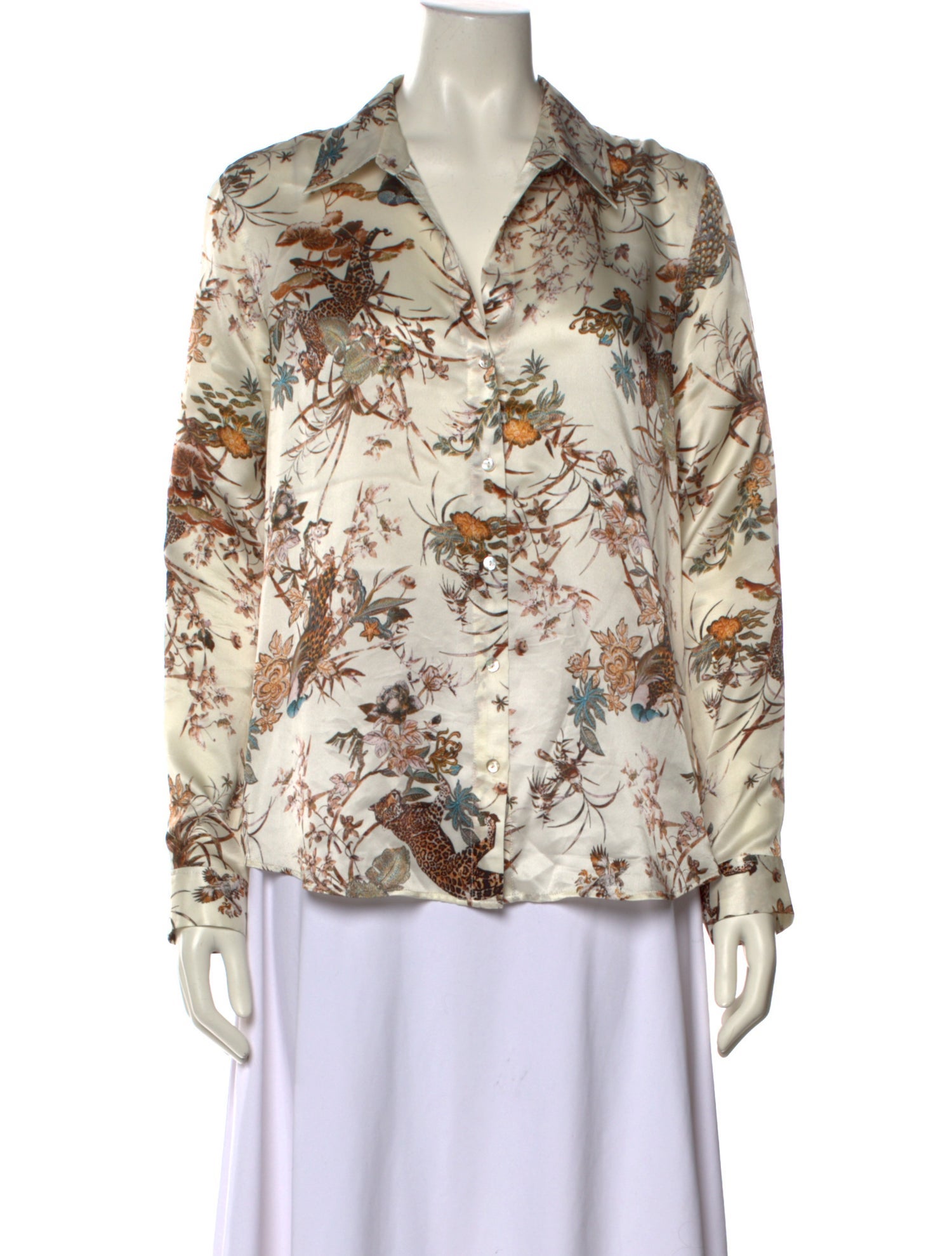 L'Agence Silk Floral Print Blouse