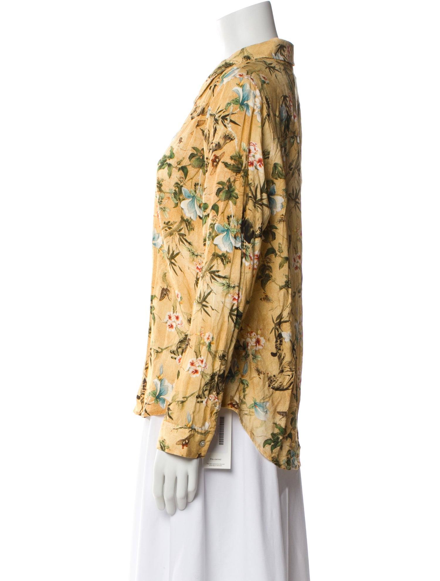 L'Agence Floral Print Long Sleeve Blouse