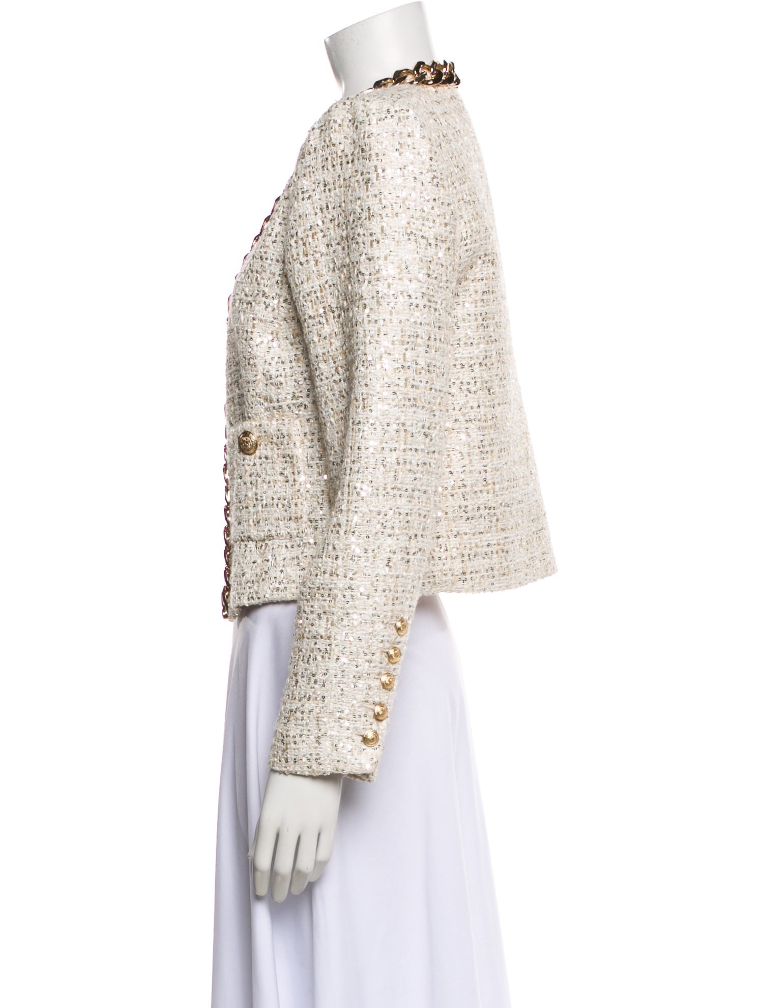 L'Agence Tweed Pattern Evening Jacket