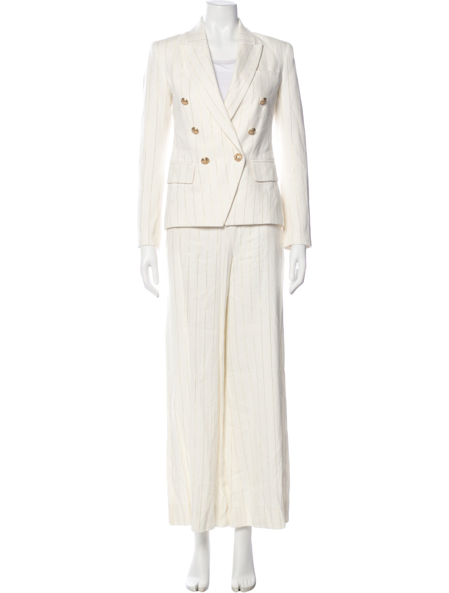 L'Agence Linen Striped Pantsuit